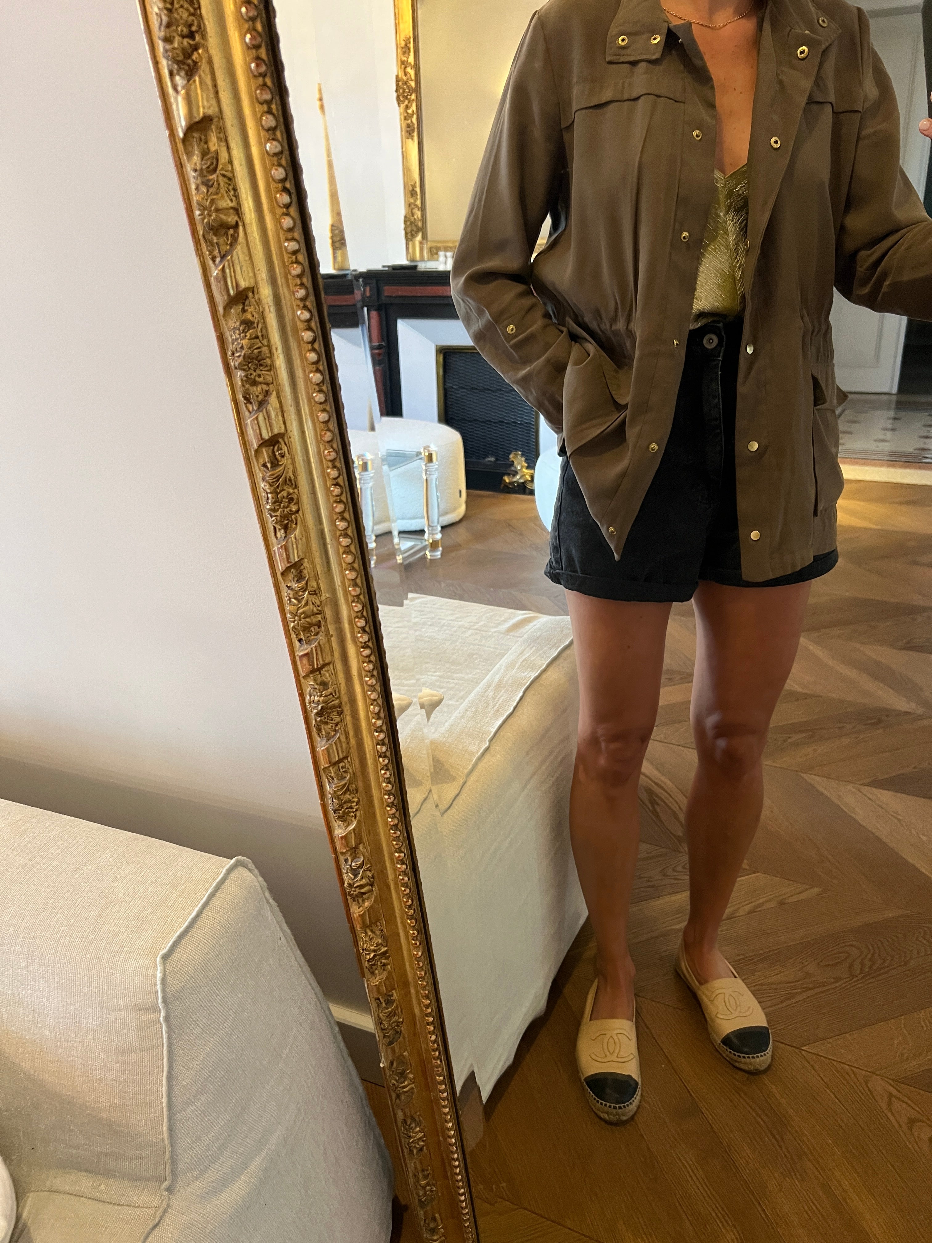 Veste Kaki Zara boutons dorés