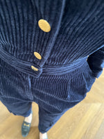 Charger l&#39;image dans la galerie, Combinaison pantalon Sandro en velours côtelé bleu marine
