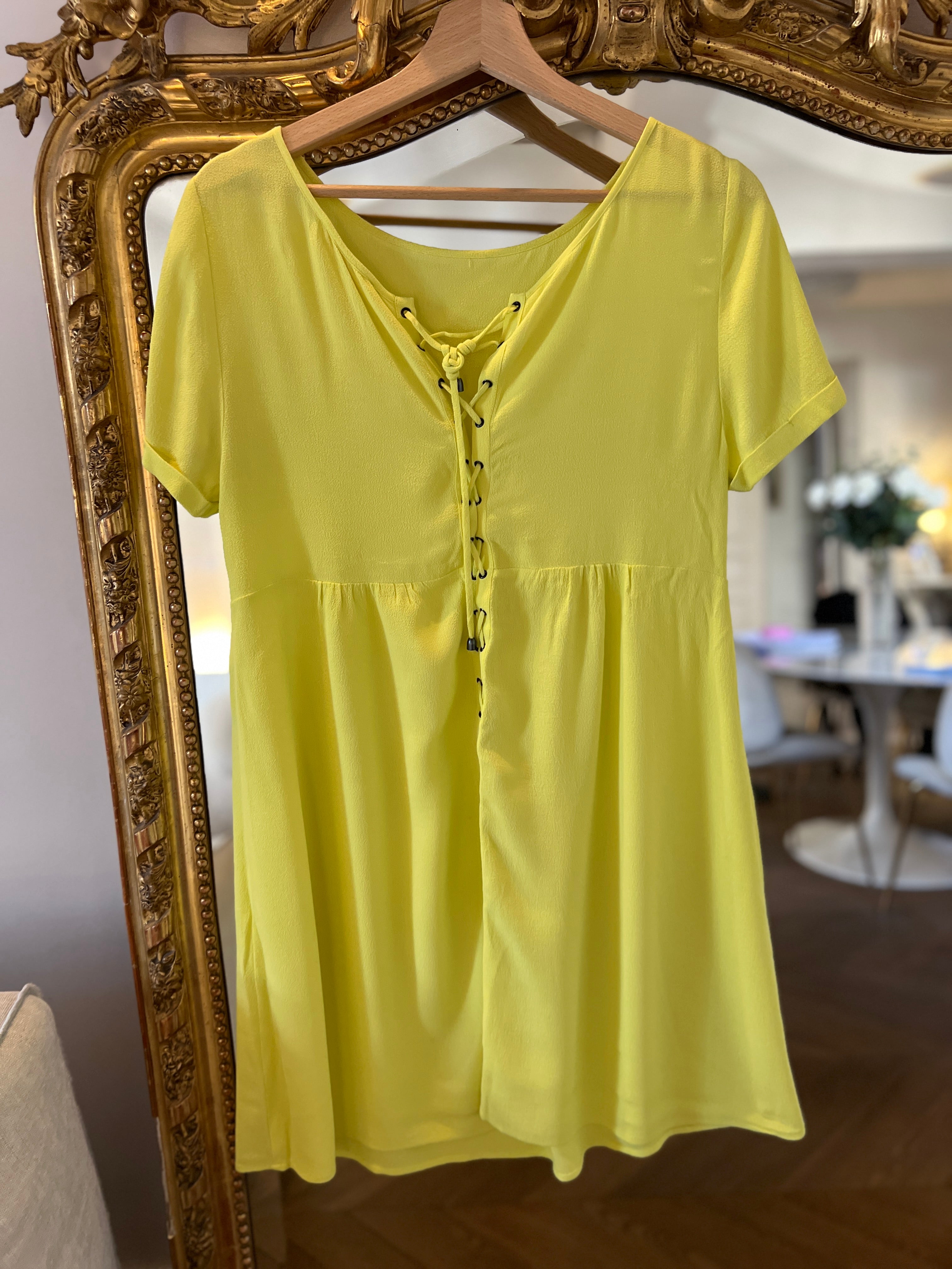 Robe Ba&sh lacets jaune fluo