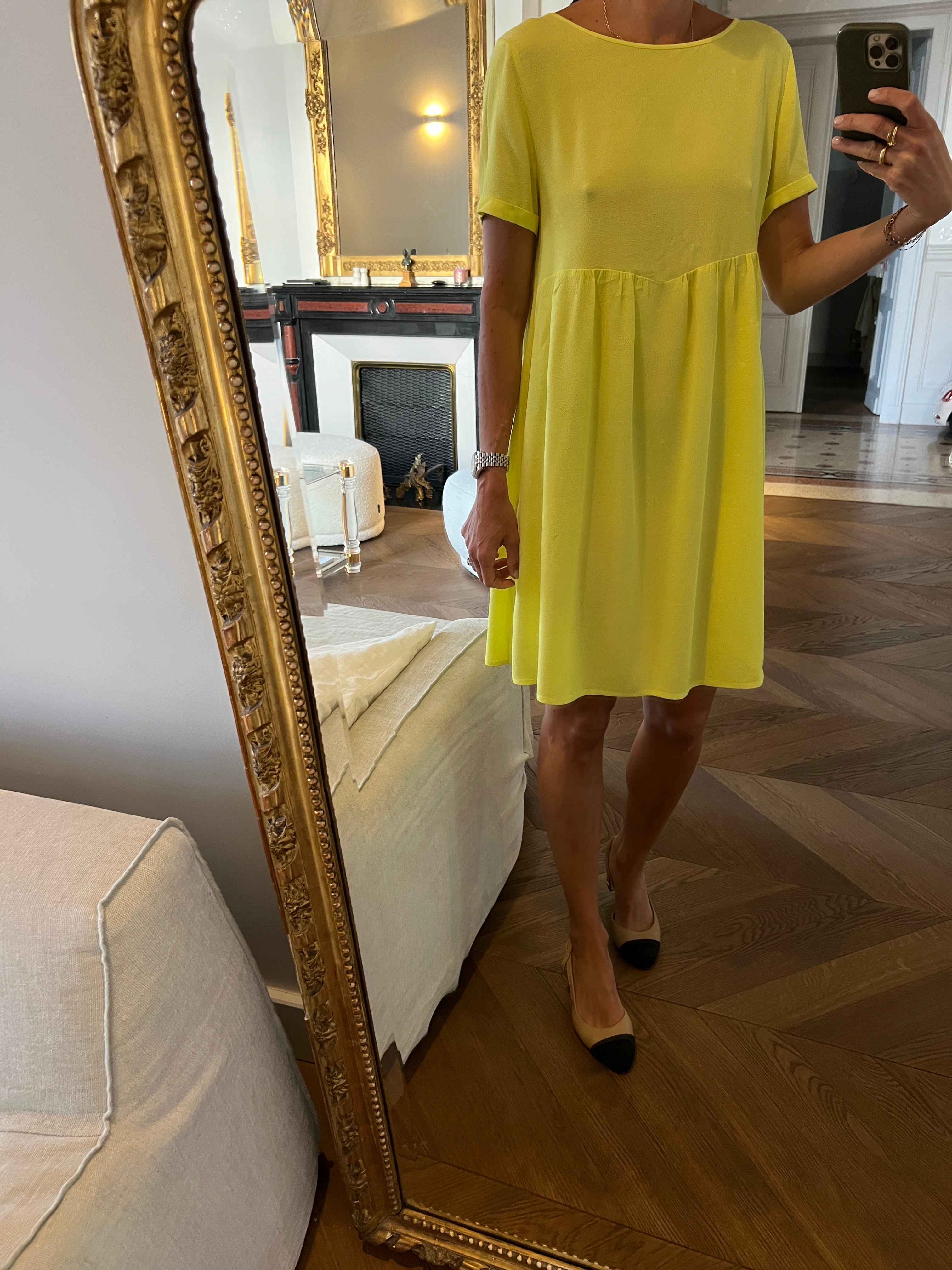 Robe Ba&sh lacets jaune fluo