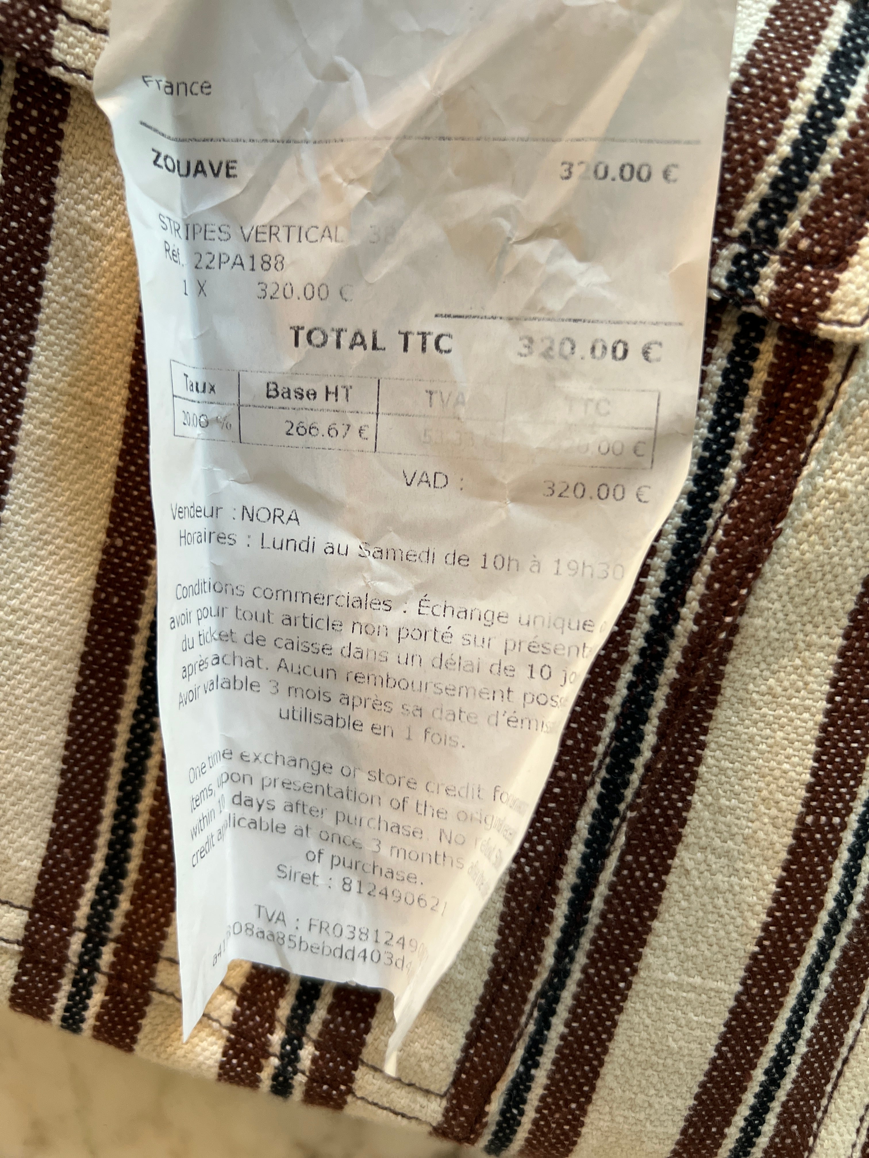 Pantalon Laurence Bras à rayures neuf