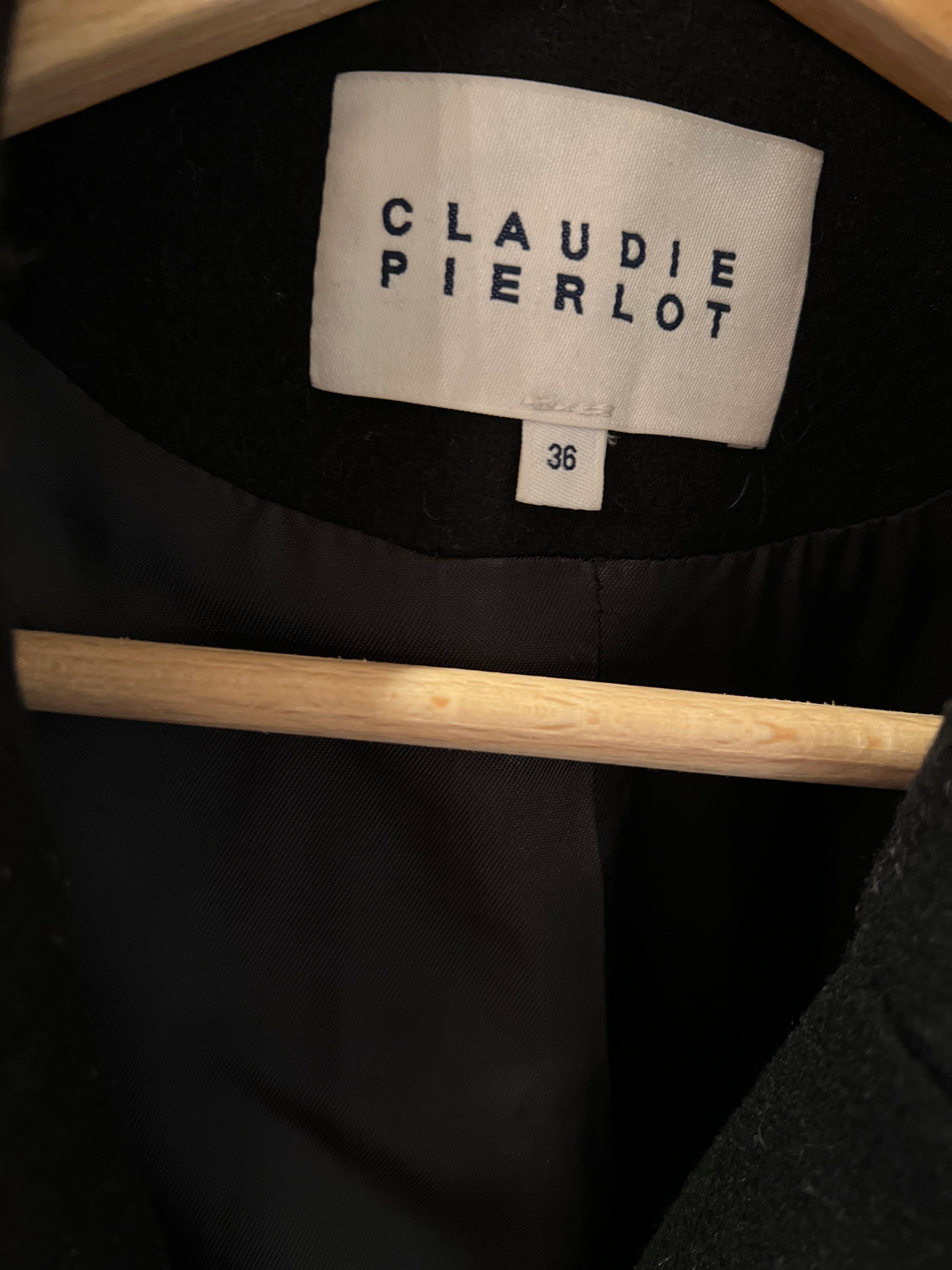 Manteau en laine Claudie Pierlot long noir