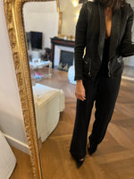 Charger l&#39;image dans la galerie, Noémie Lenoir Veste Iro noire épaules et col en cuir
