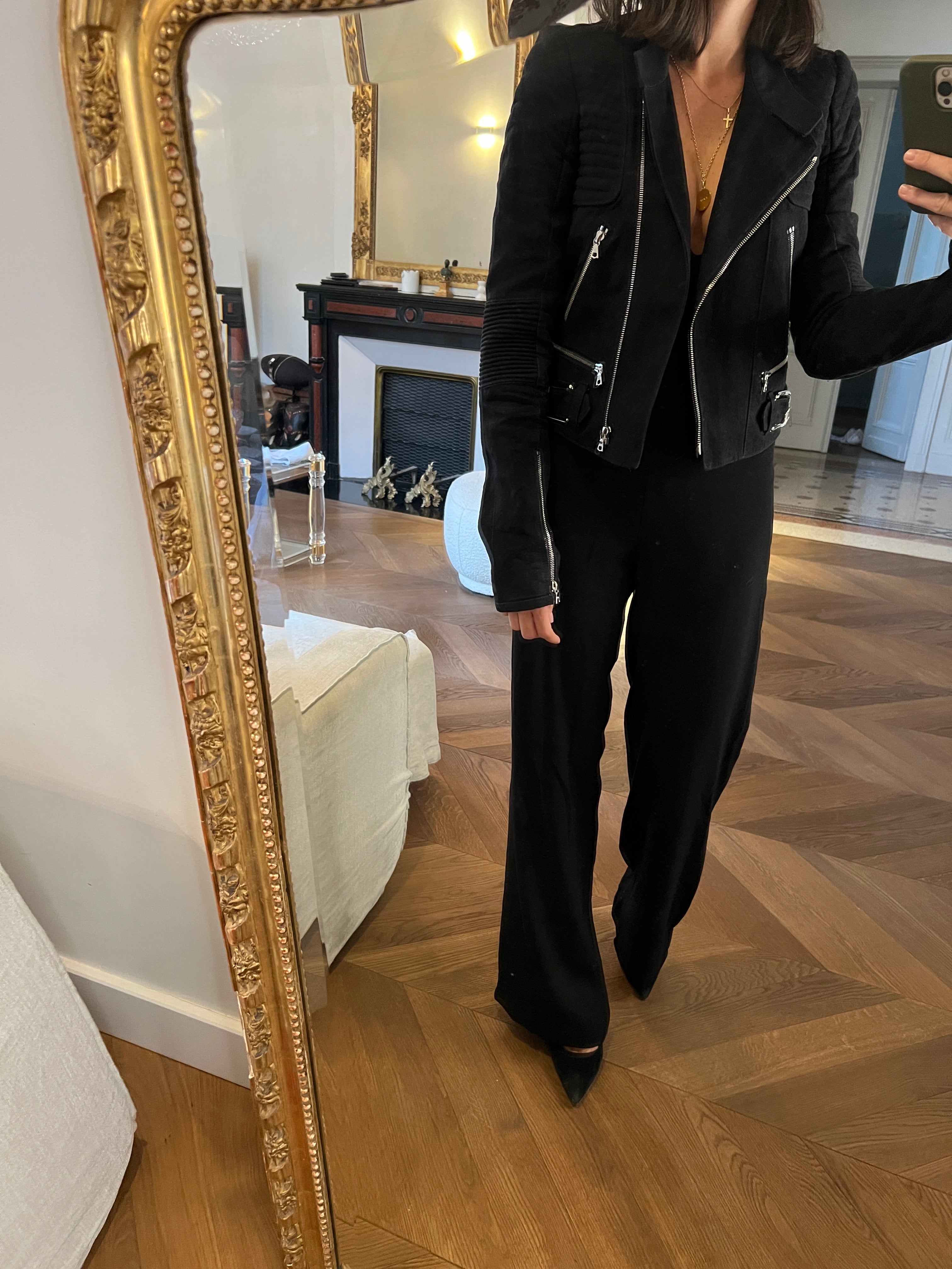 Noémie Lenoir Veste perfecto noire classique