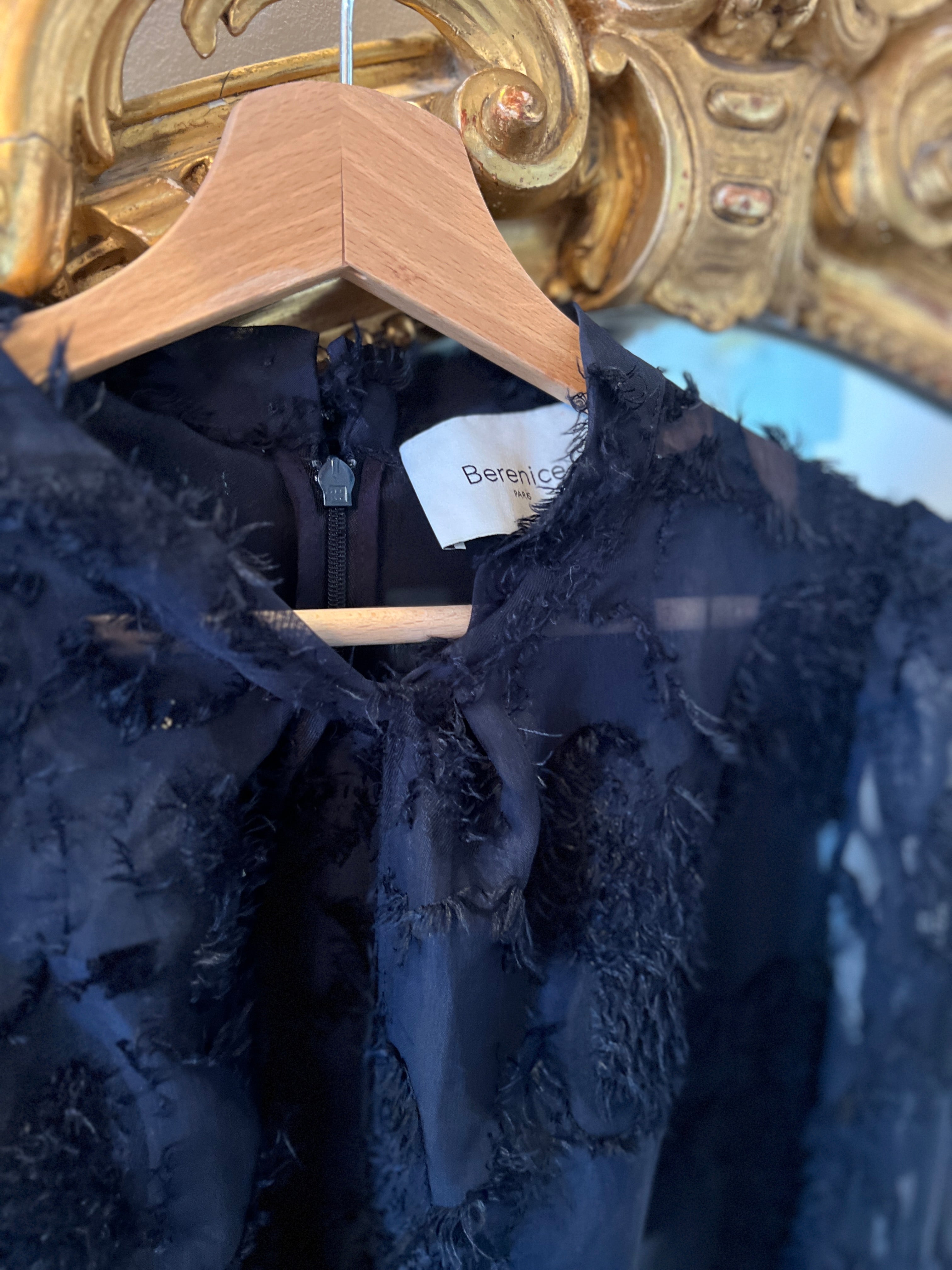 Berenice - Robe bleu marine plume