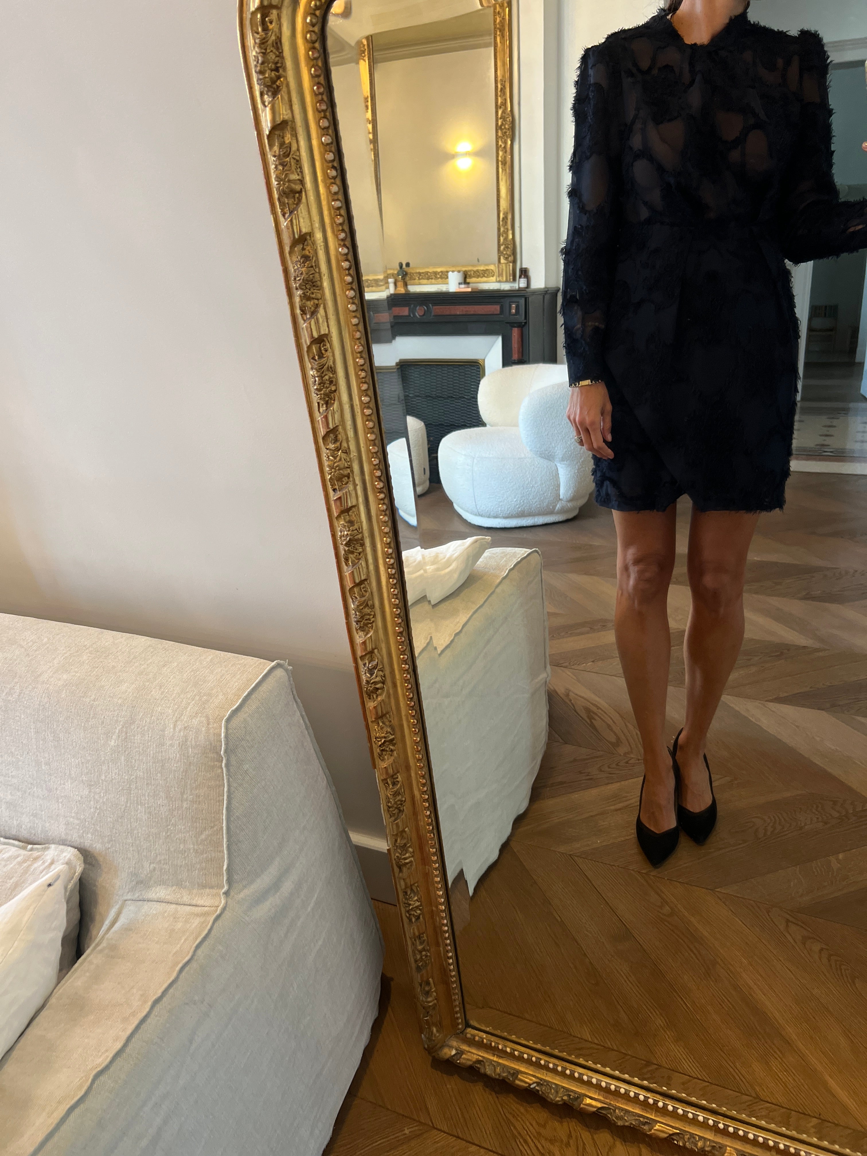 Berenice - Robe bleu marine plume