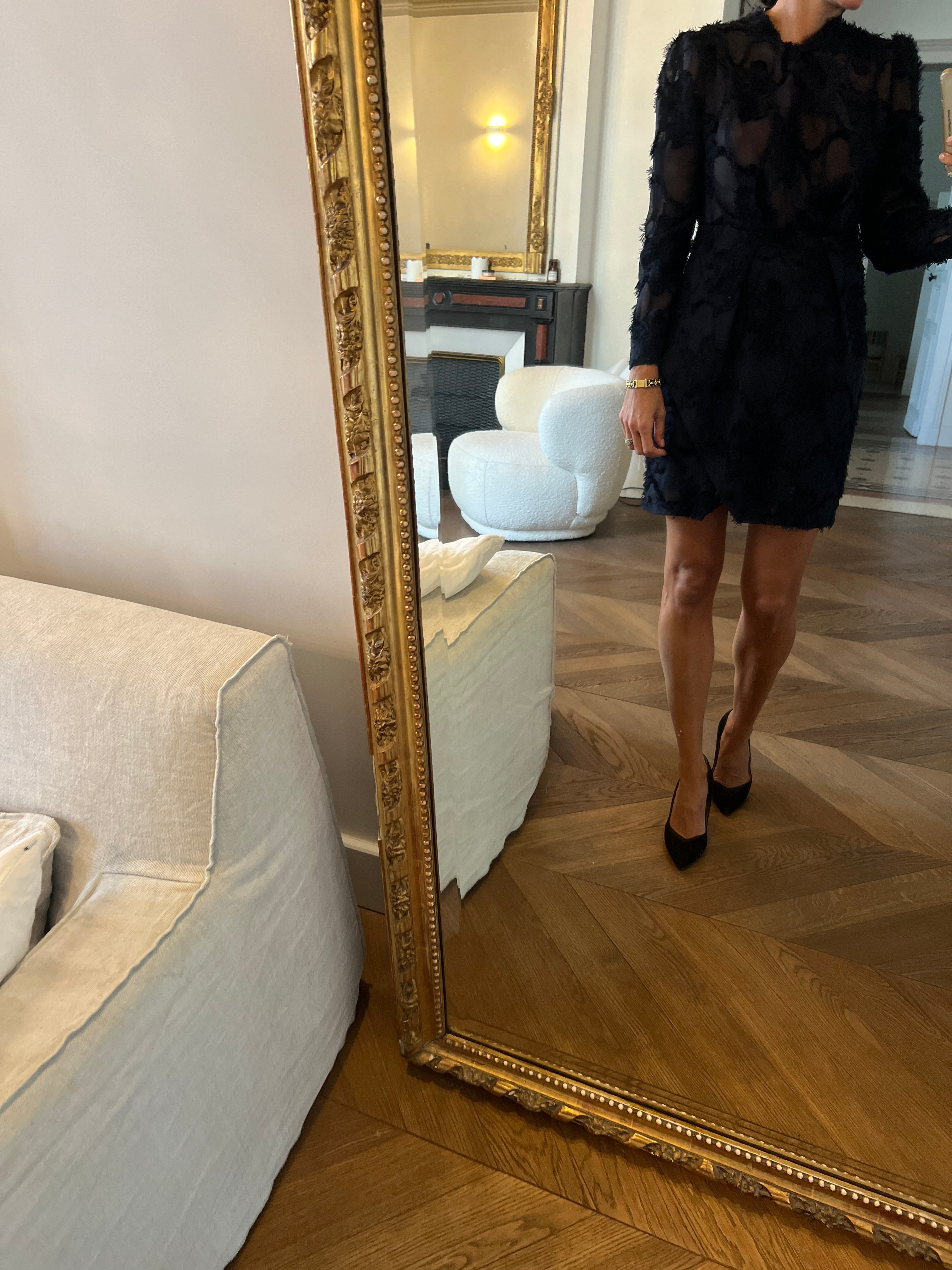 Berenice - Robe bleu marine plume