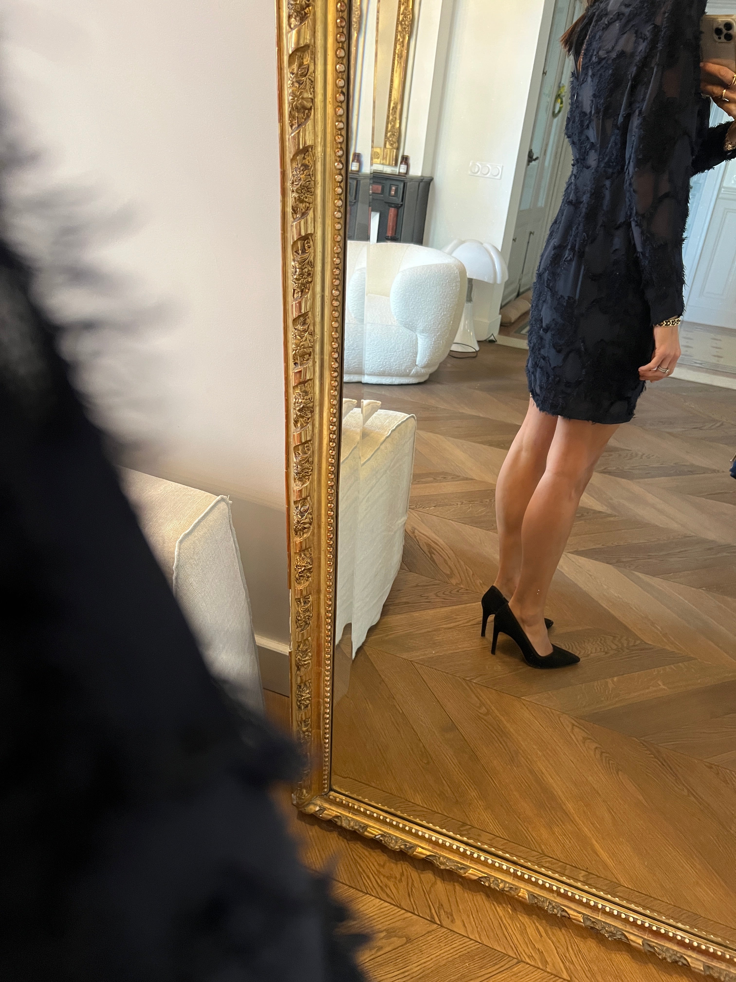 Berenice - Robe bleu marine plume