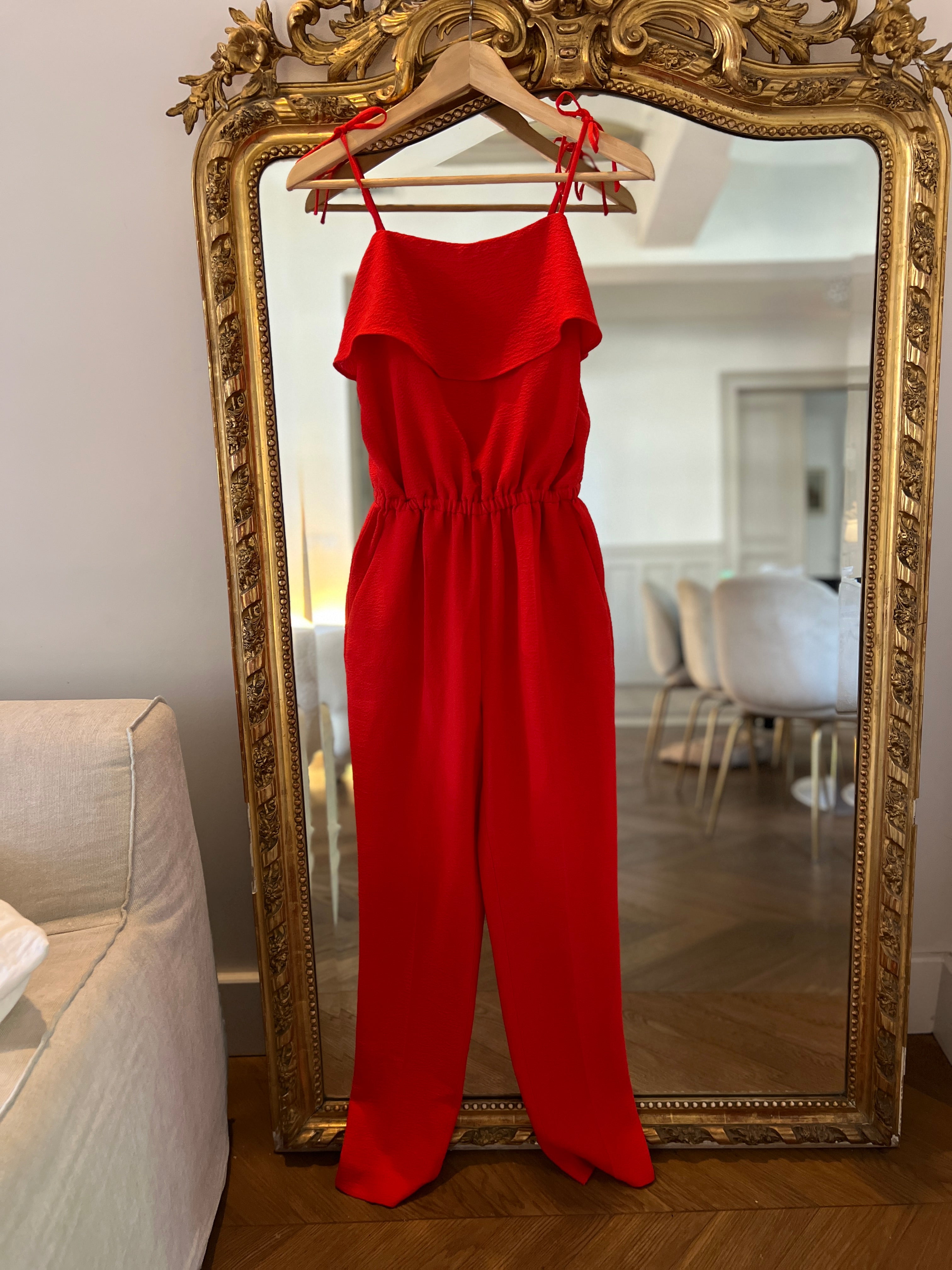 Combinaison pantalon Sézane rouge volant