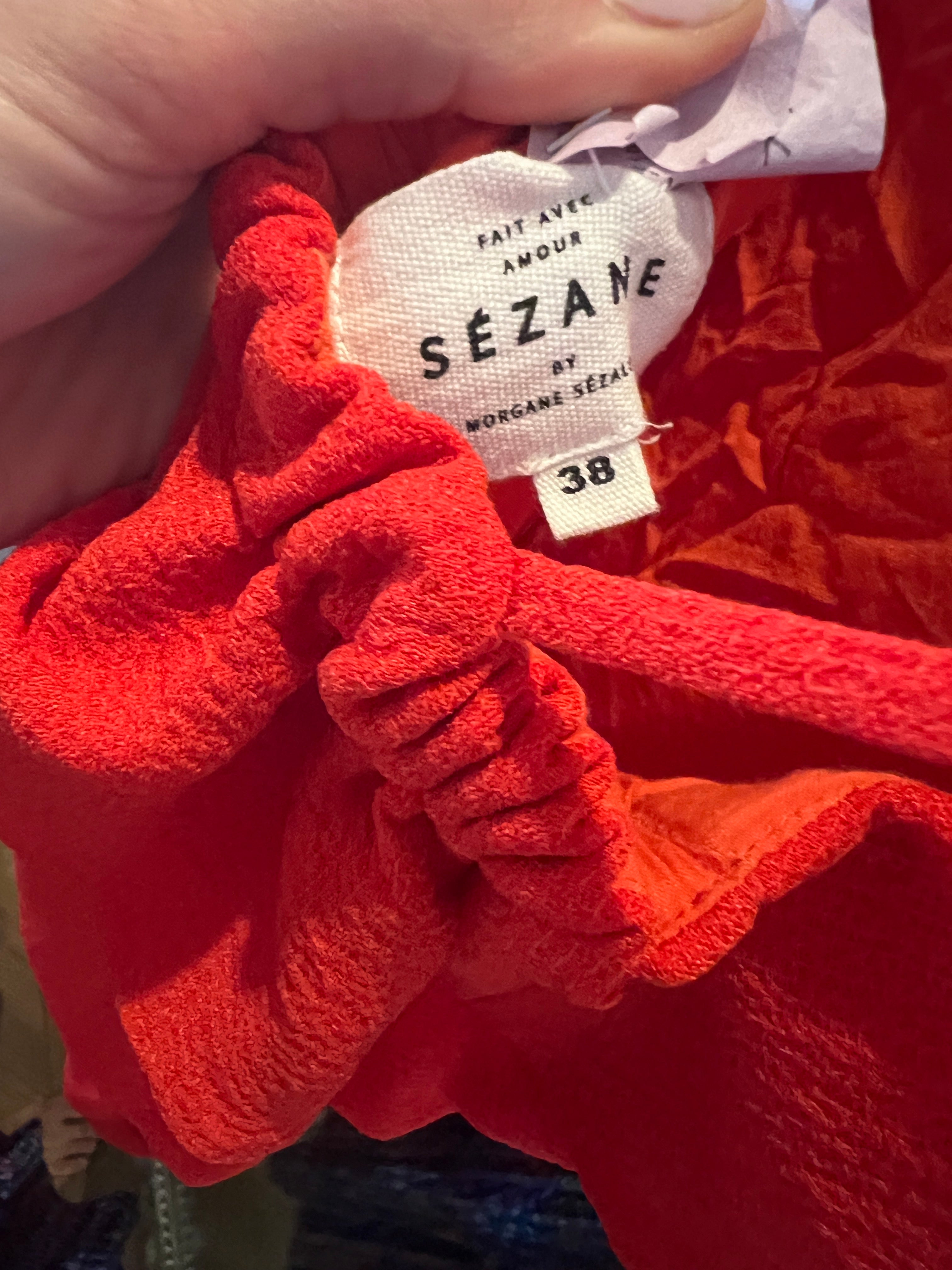 Combinaison pantalon Sézane rouge volant