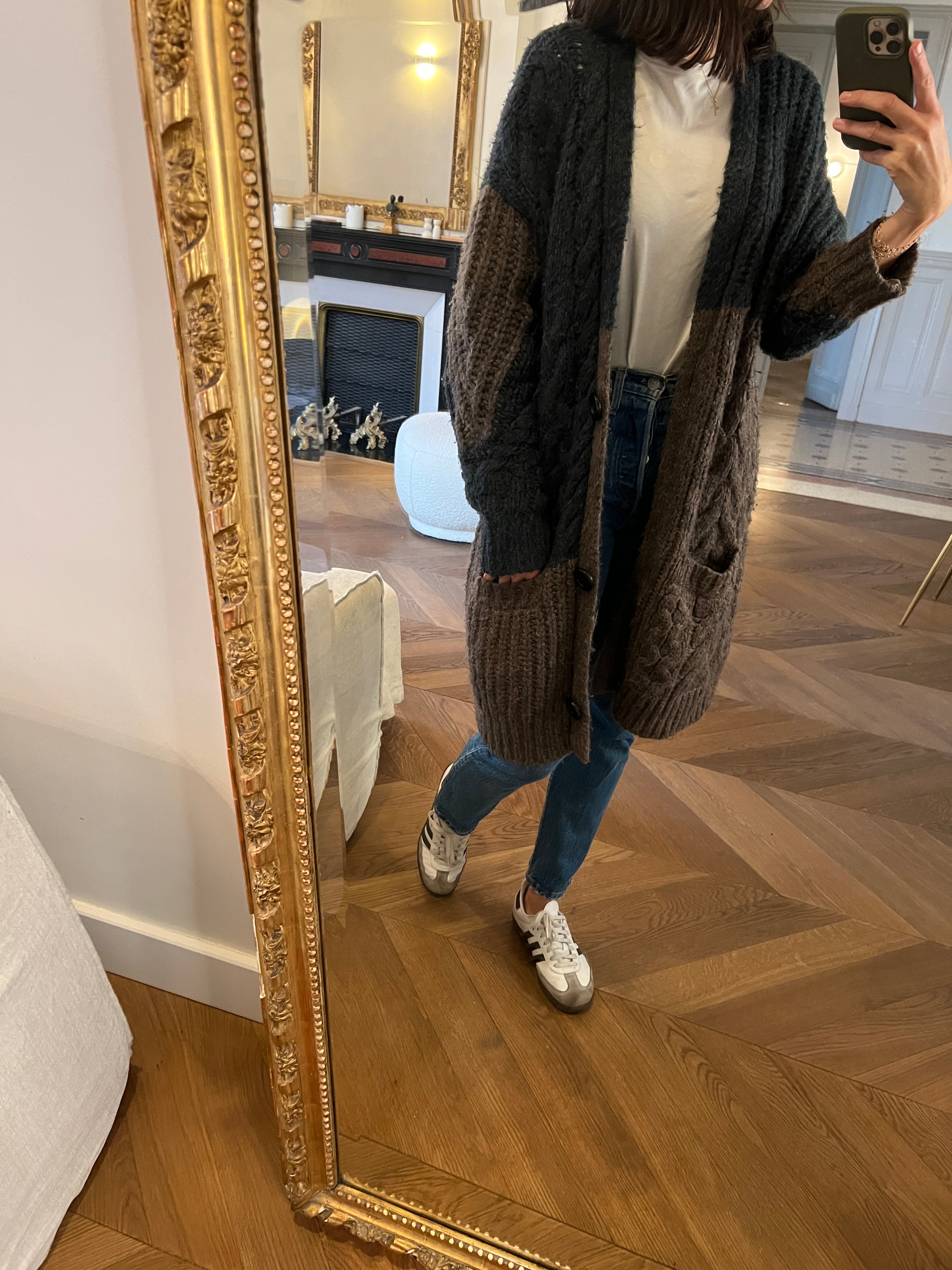 Noémie Lenoir Gilet long Isabel Marant étoile