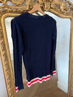 Charger l'image dans la galerie, Aurianne Sinacola - Pinko Pull  bleu marine bas rose en bande rouge
