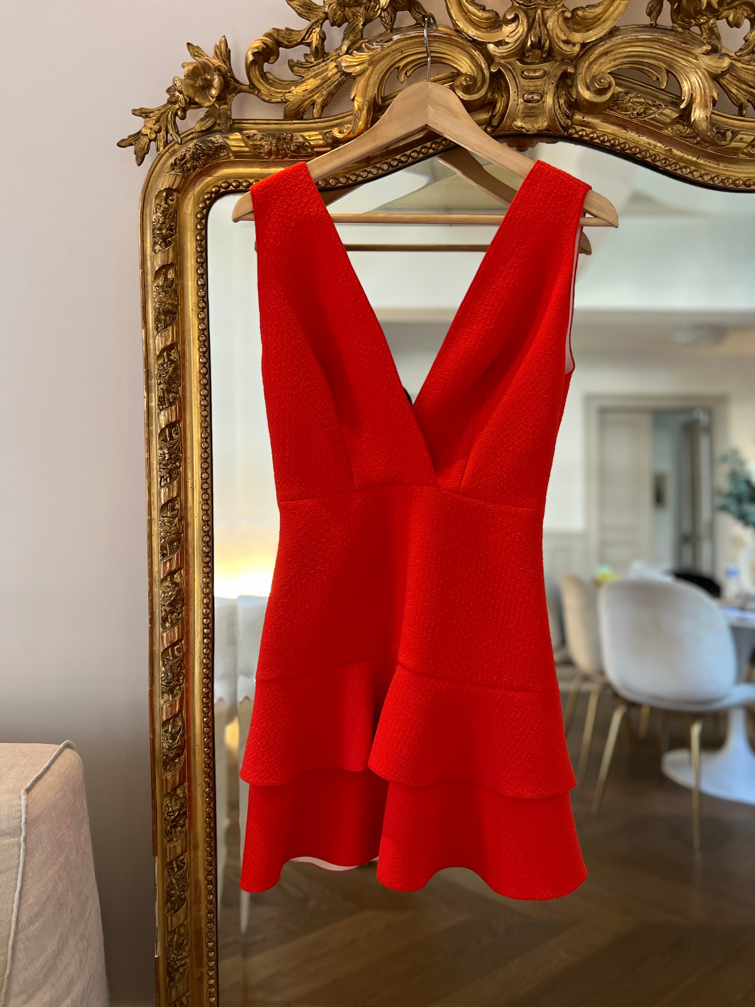 Robe courte Sandro rouge corail