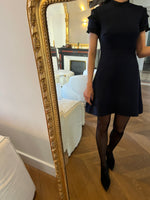 Charger l'image dans la galerie, Aurianne Sinacola - Sandro Robe bleu marine col froufrou
