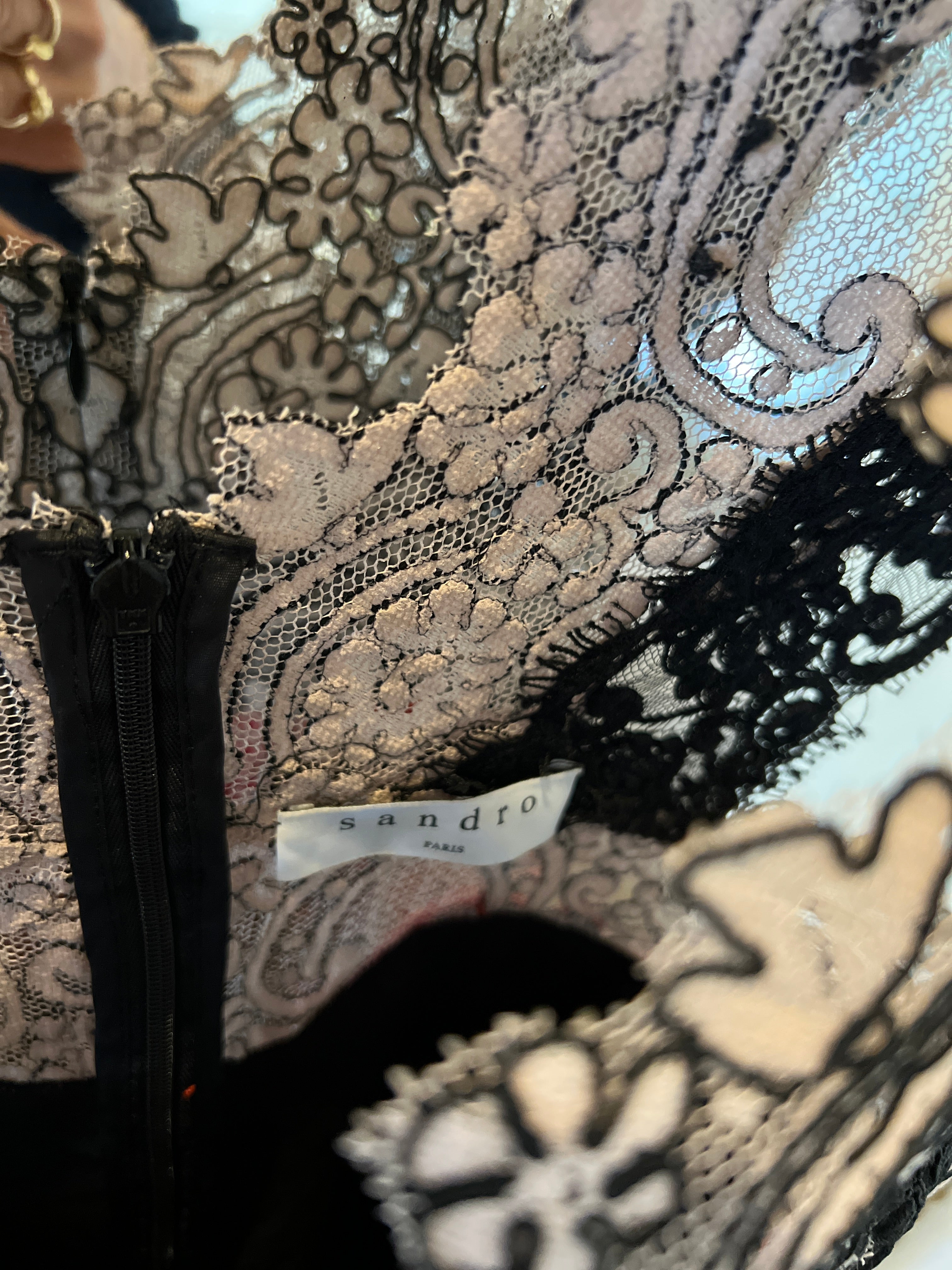 Robe Sandro broderie triocolor