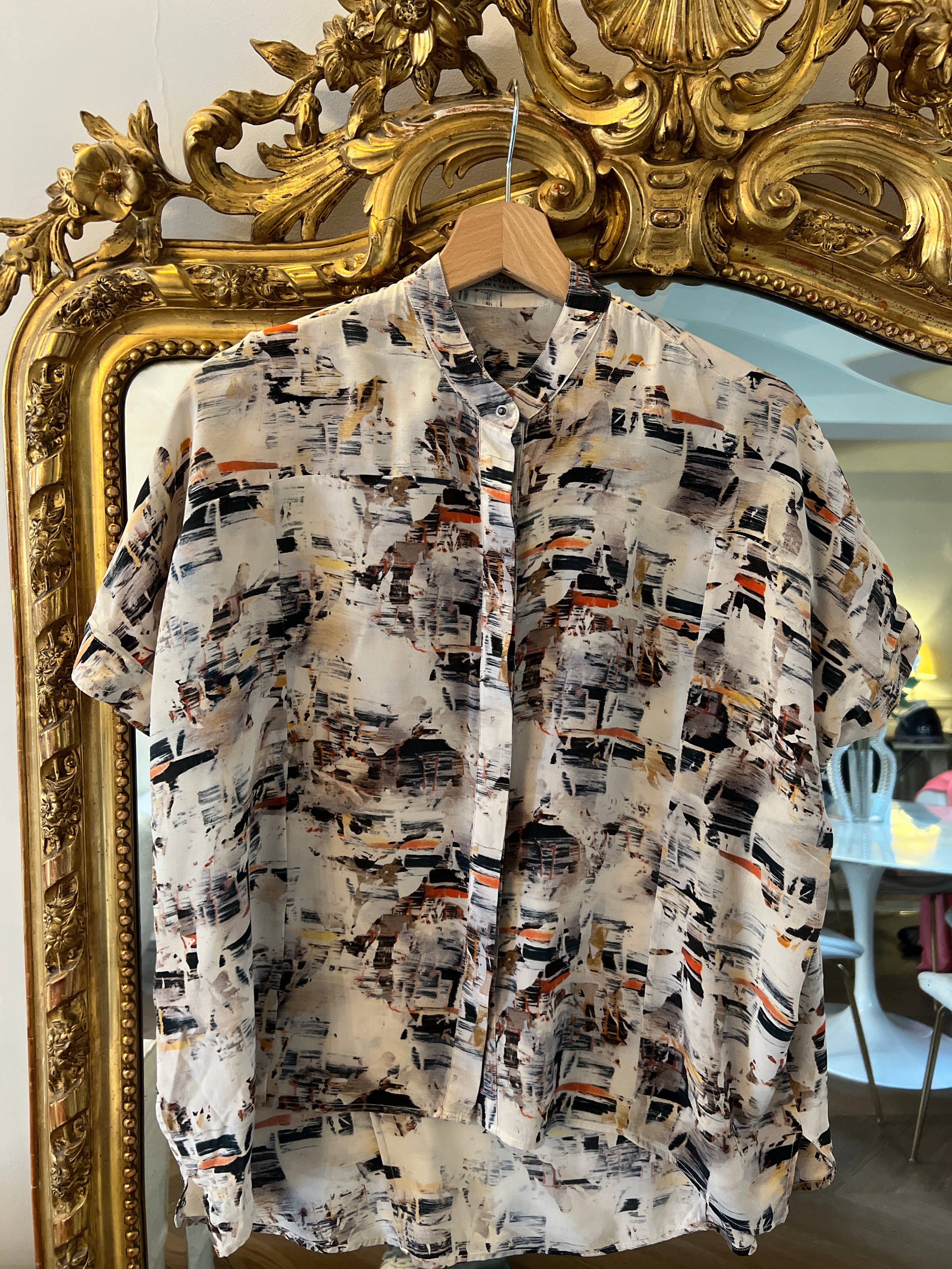 All Saints - Chemise en soie manches courtes à motifs