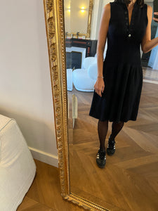 Noémie Lenoir Robe pull Ralph Lauren bleu marine