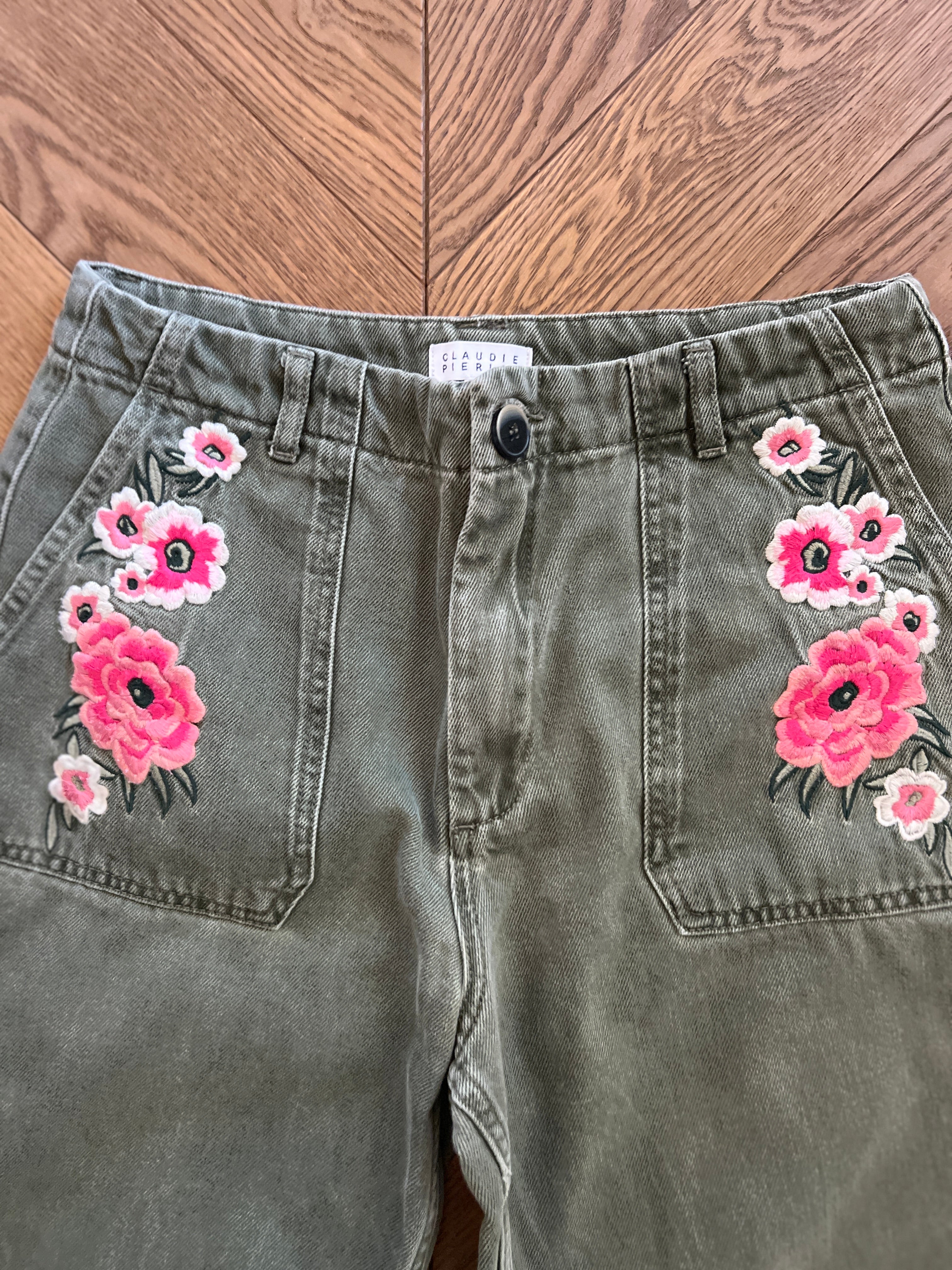 Jean Claudie Pierlot kaki à fleurs