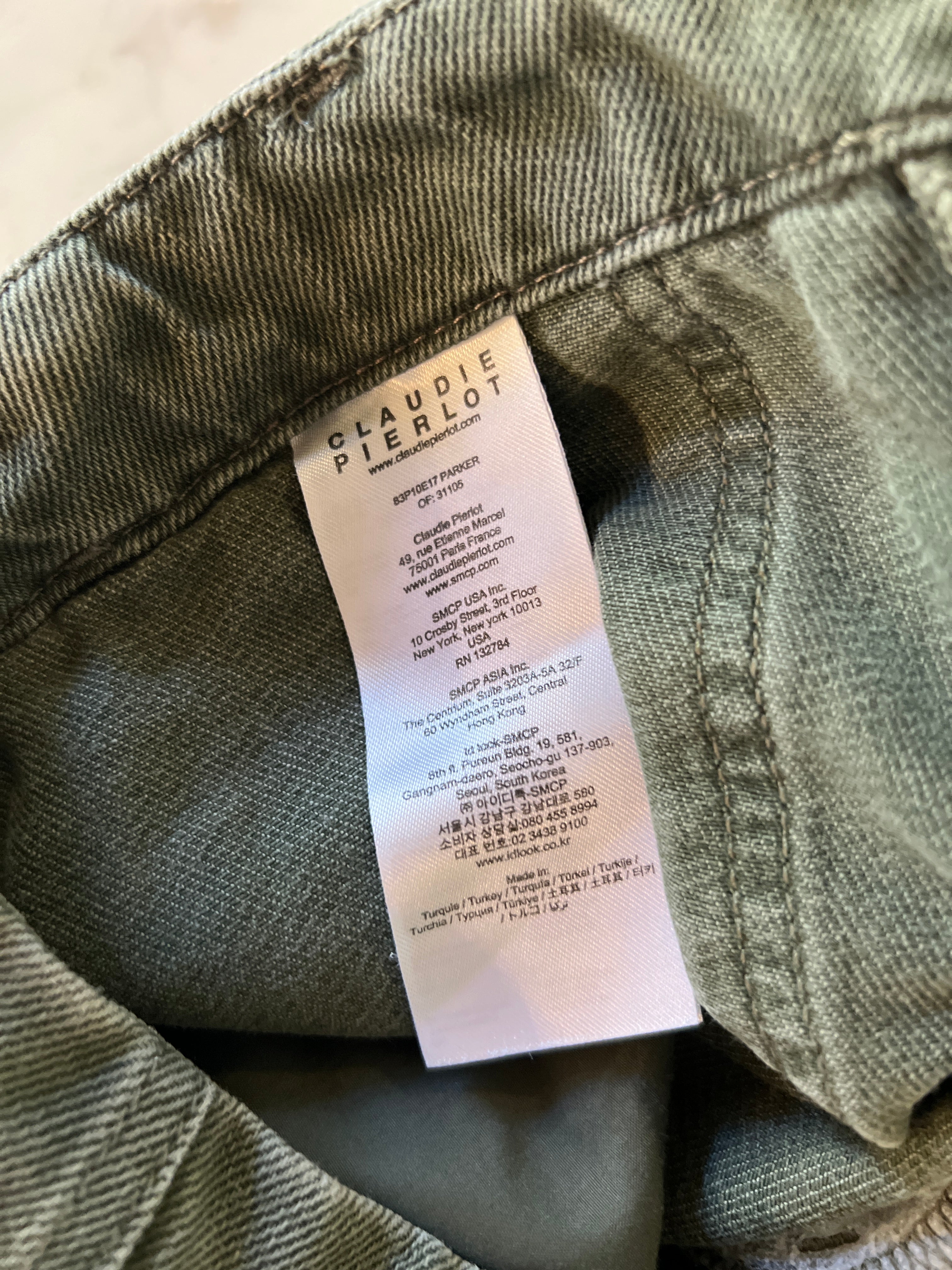 Jean Claudie Pierlot kaki à fleurs