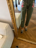 Charger l&#39;image dans la galerie, Jean Claudie Pierlot kaki à fleurs
