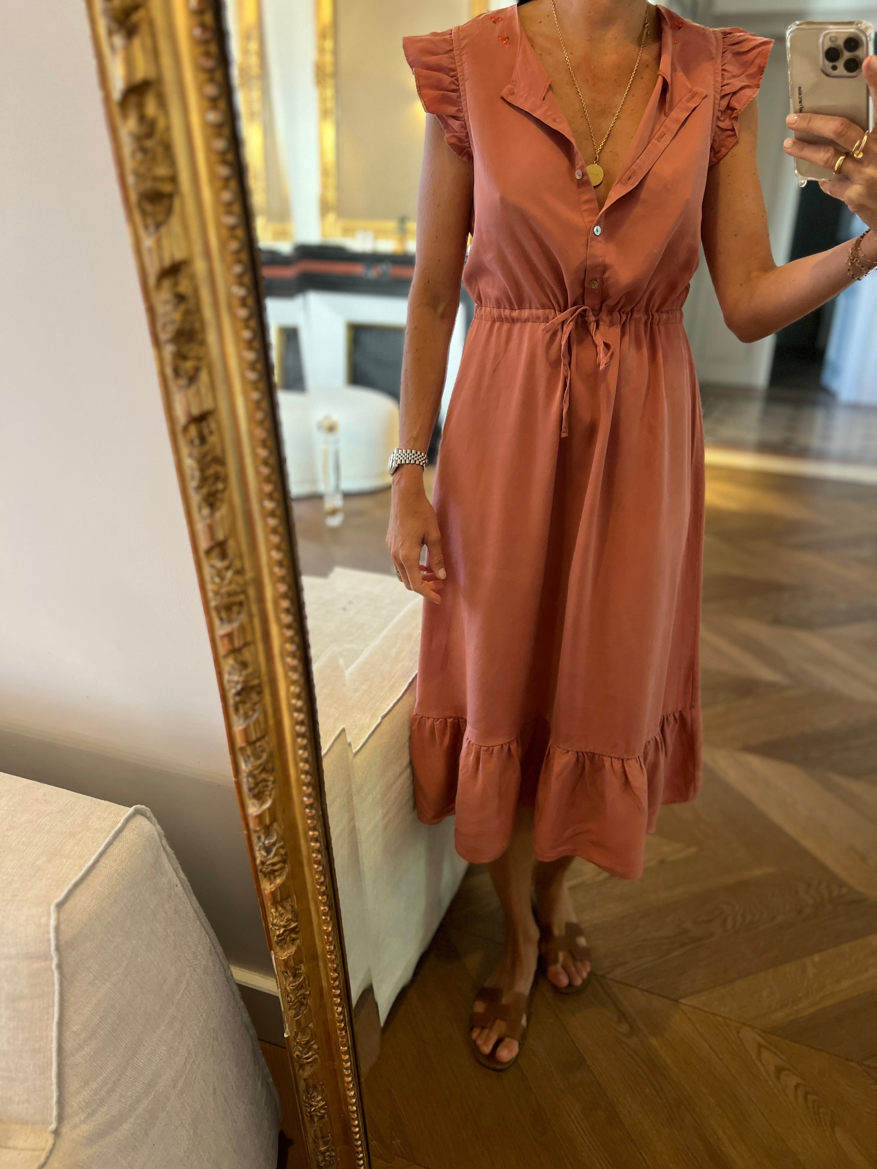 Robe Balzac Paris rose petits fleurs