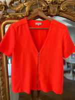 Charger l&#39;image dans la galerie, Top Claudie Pierlot orange fluo fermeture eclair
