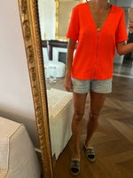 Charger l&#39;image dans la galerie, Top Claudie Pierlot orange fluo fermeture eclair

