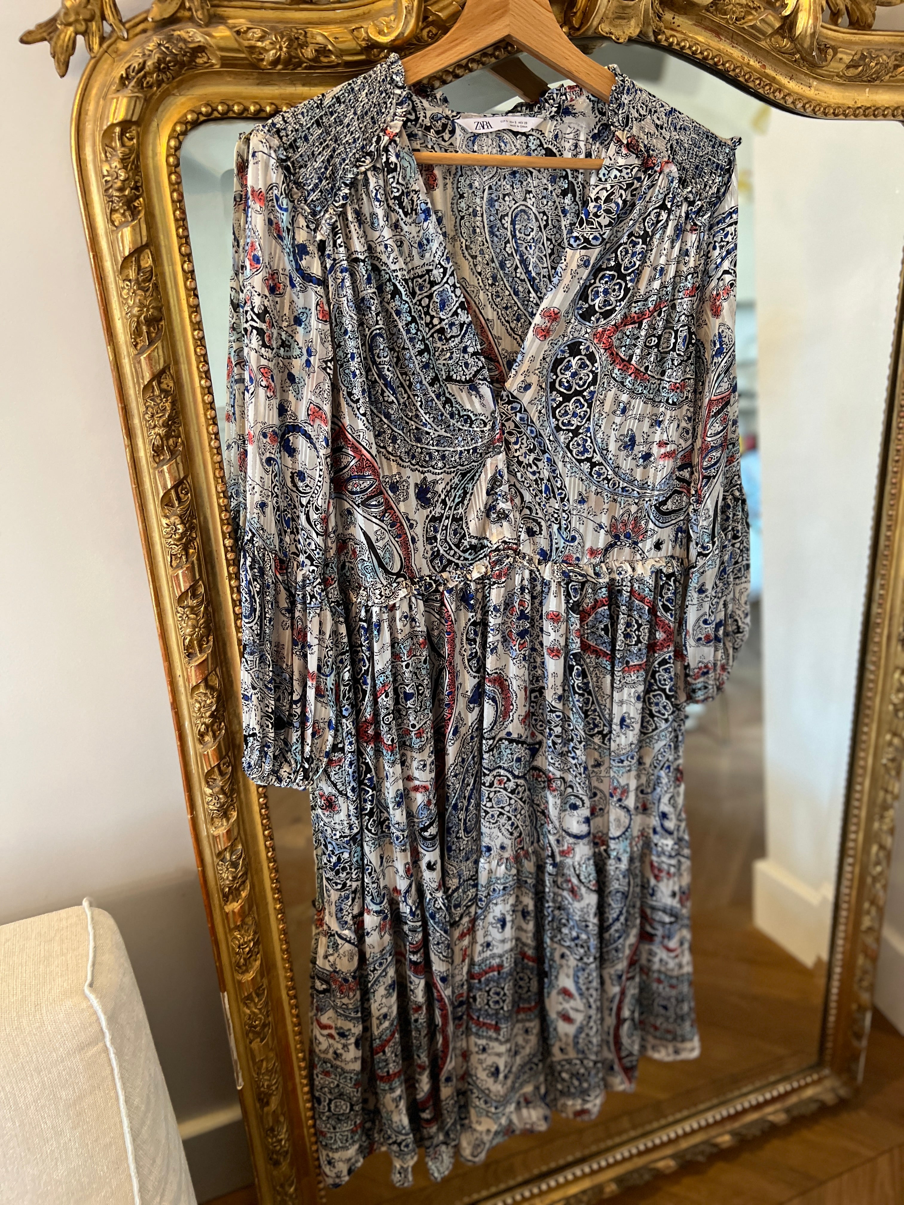 Robe Zara longue fluide bleue