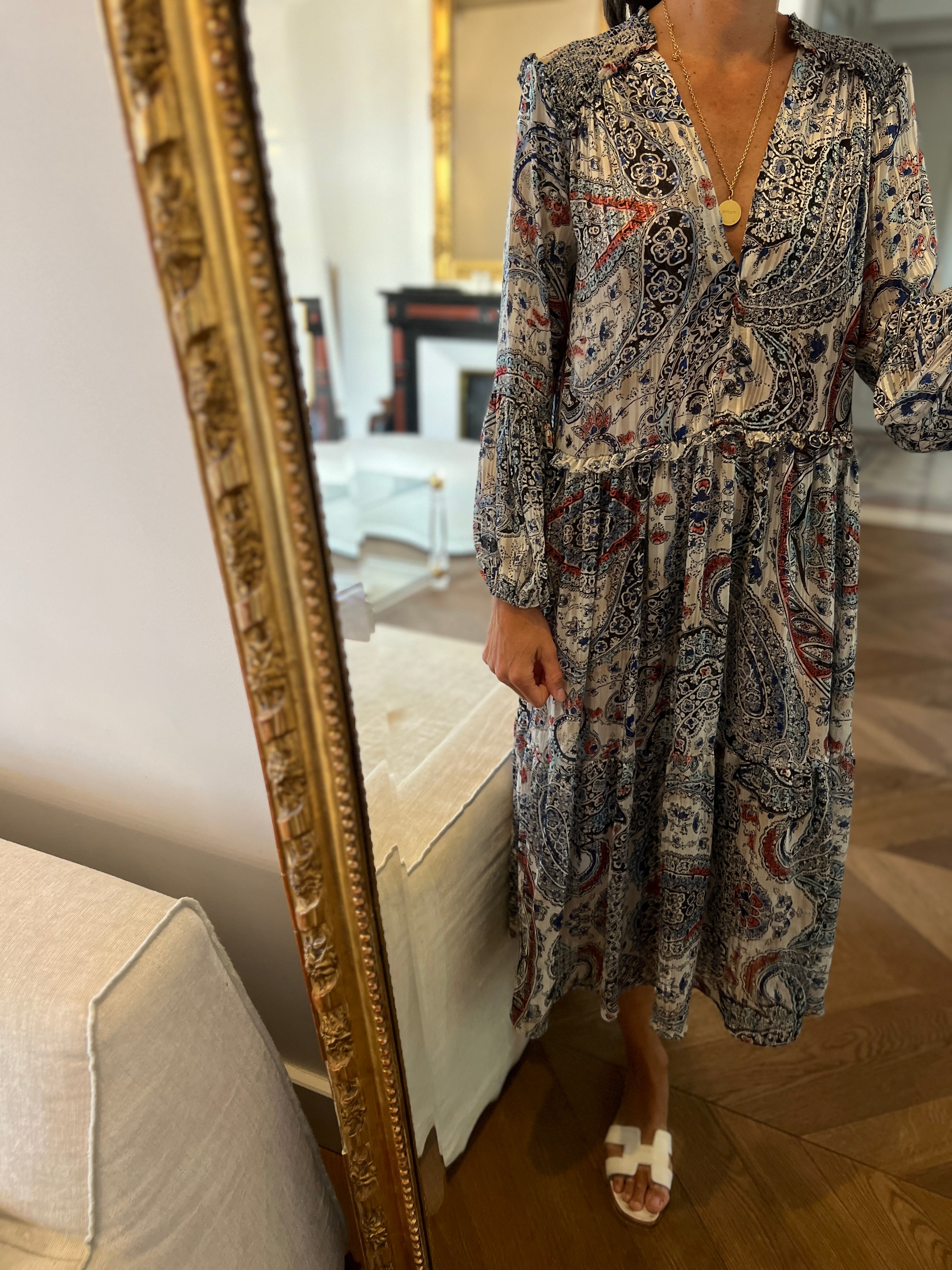 Robe Zara longue fluide bleue