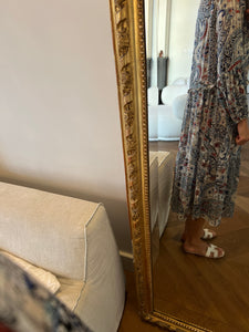 Robe Longue Zara En Viscose Bleu Ciel - Taille S - Imprimé Fleuri - Manches Longues