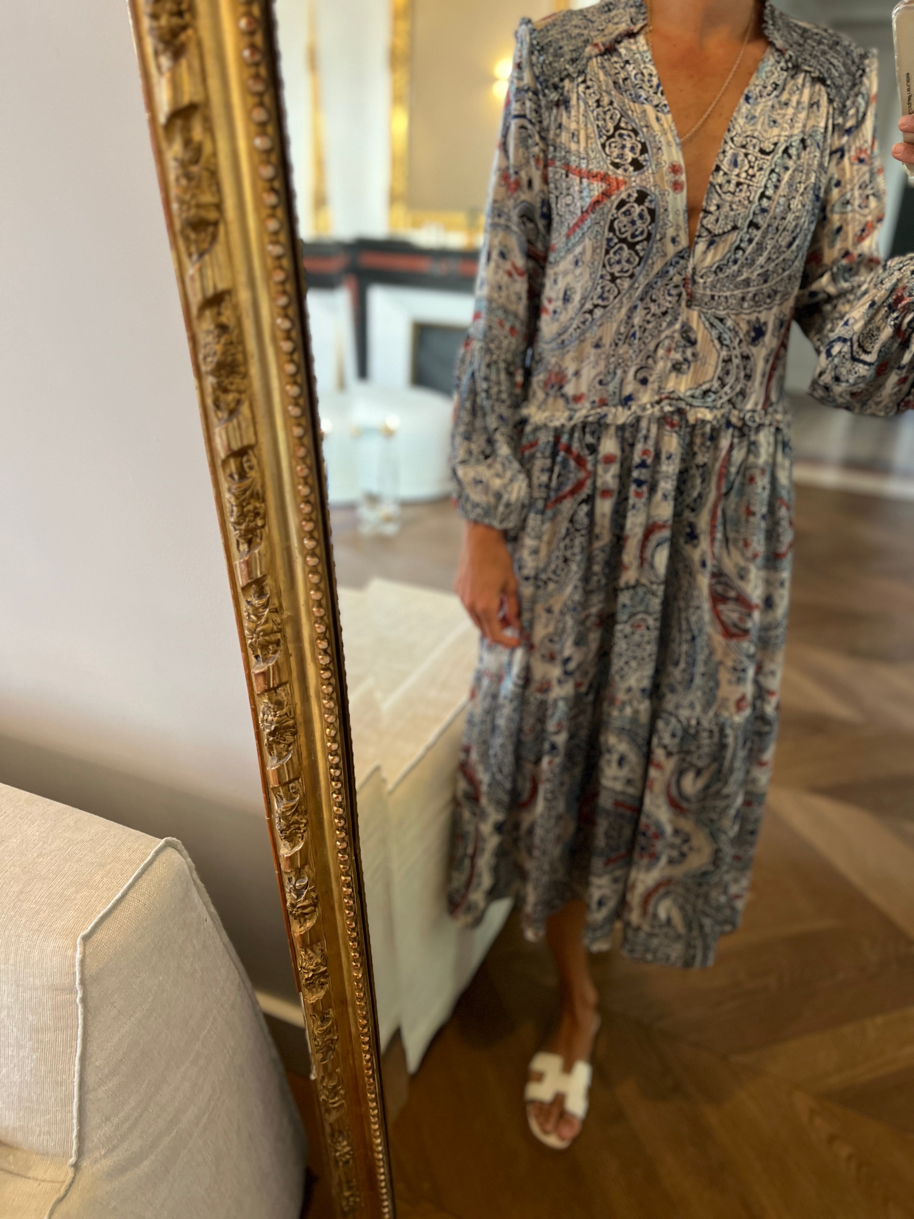 Robe Zara longue fluide bleue