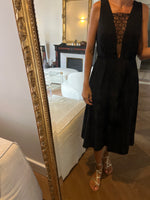 Charger l'image dans la galerie, Sandro  - Robe longue noire dentelle
