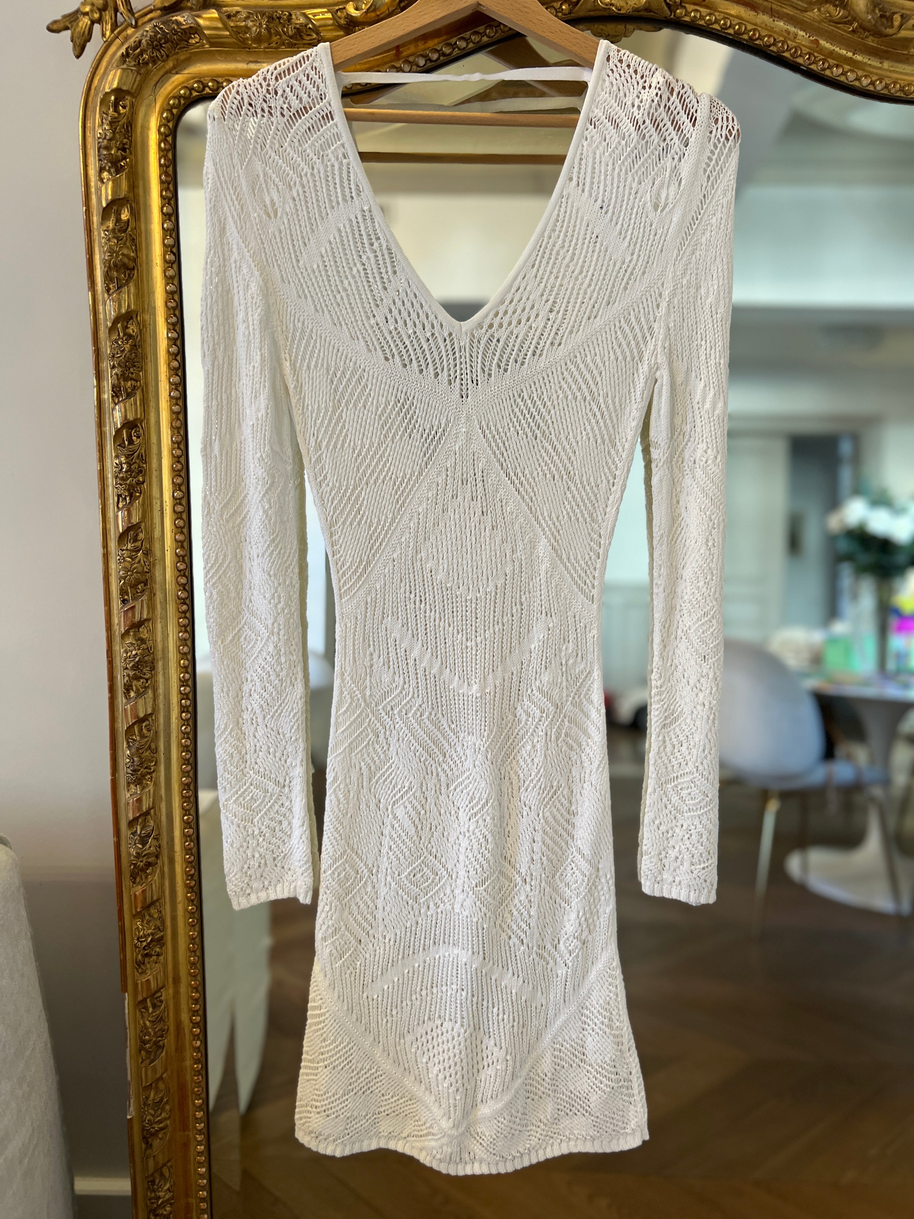 Robe La Perla crochet blanche longue