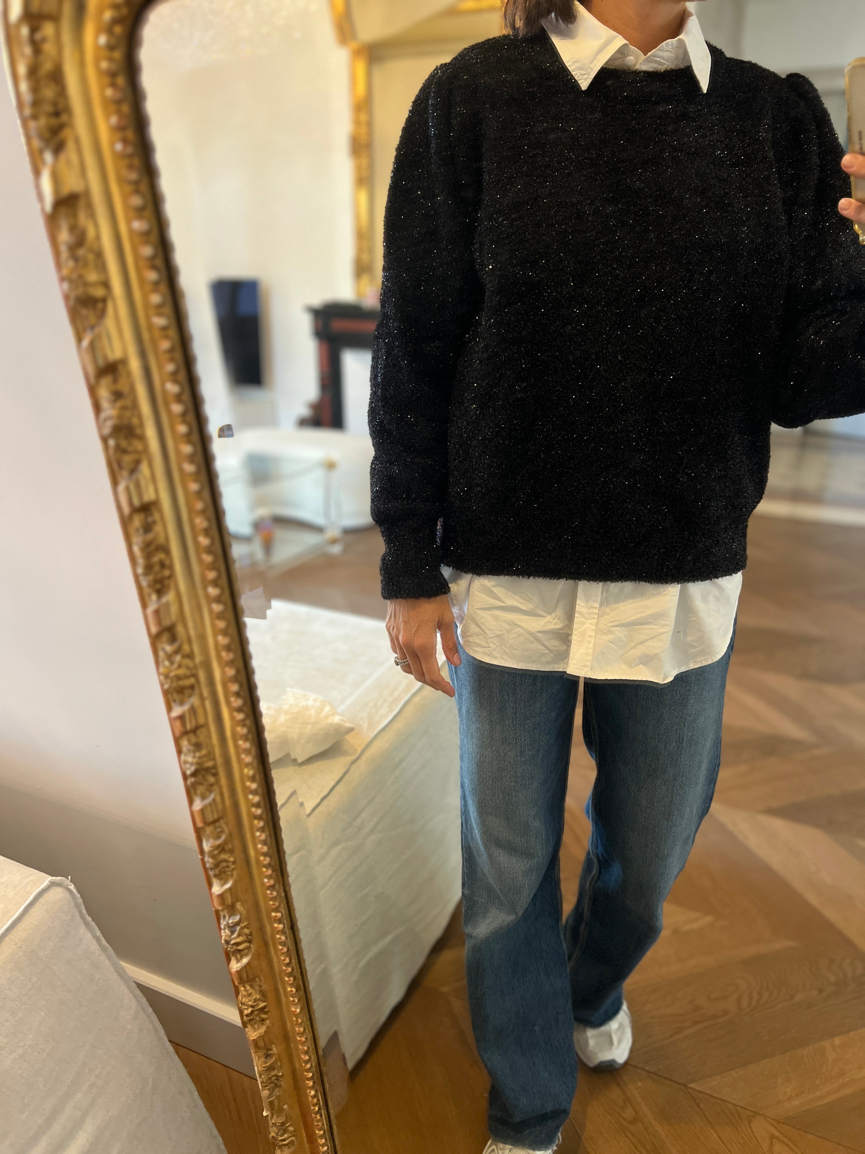 Mango - Pull irisé épaules ballons