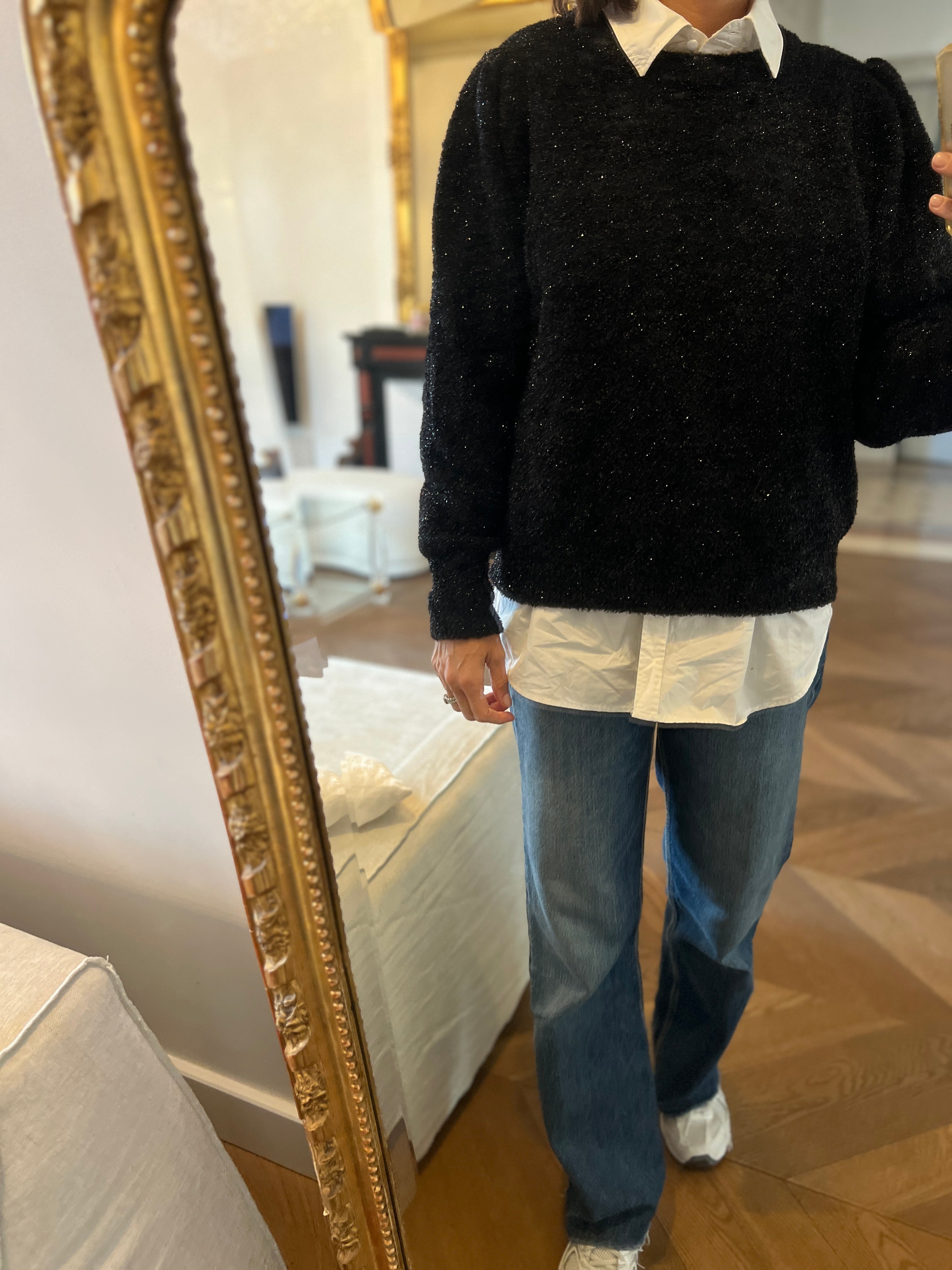 Mango - Pull irisé épaules ballons