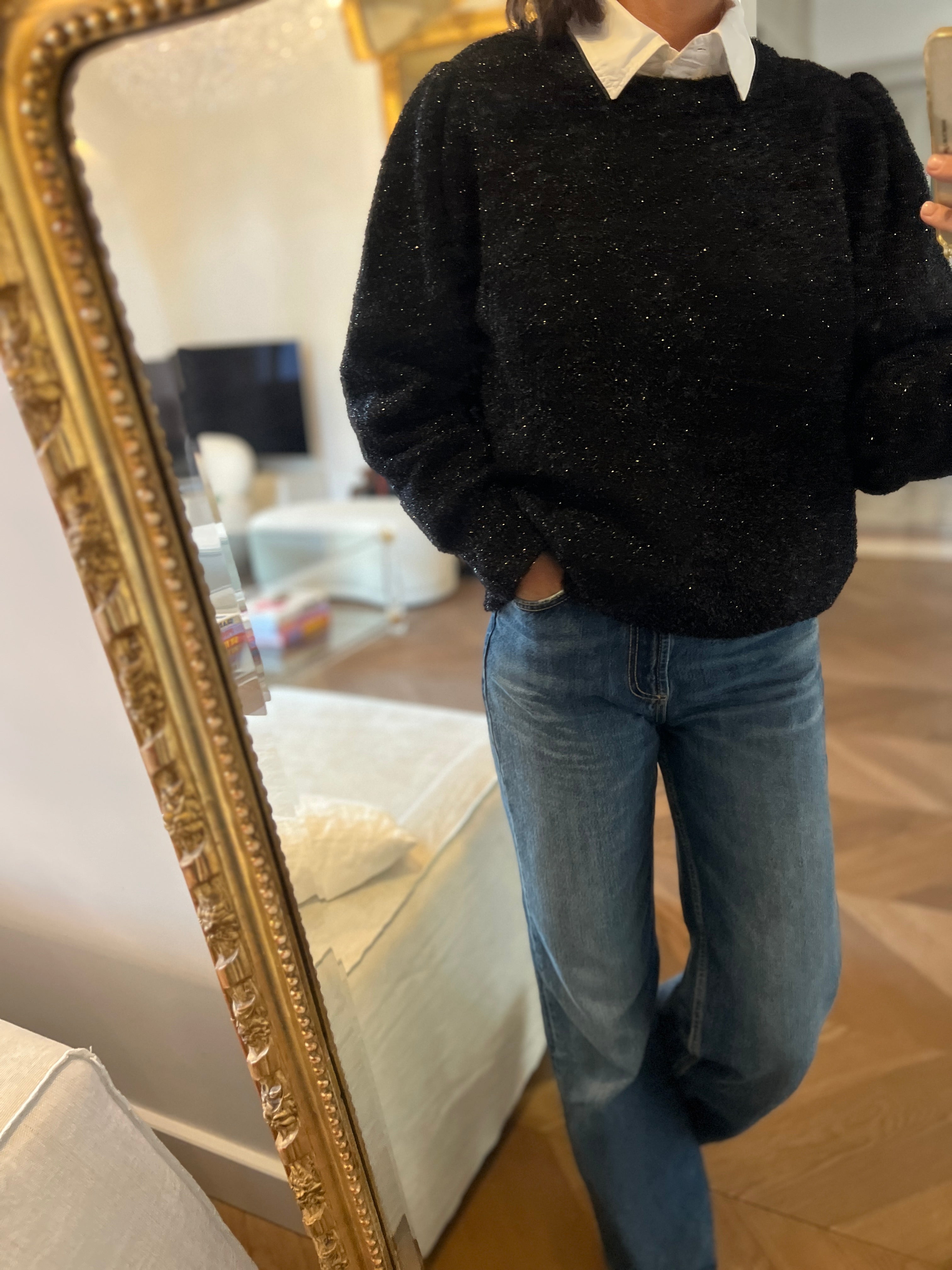 Mango - Pull irisé épaules ballons