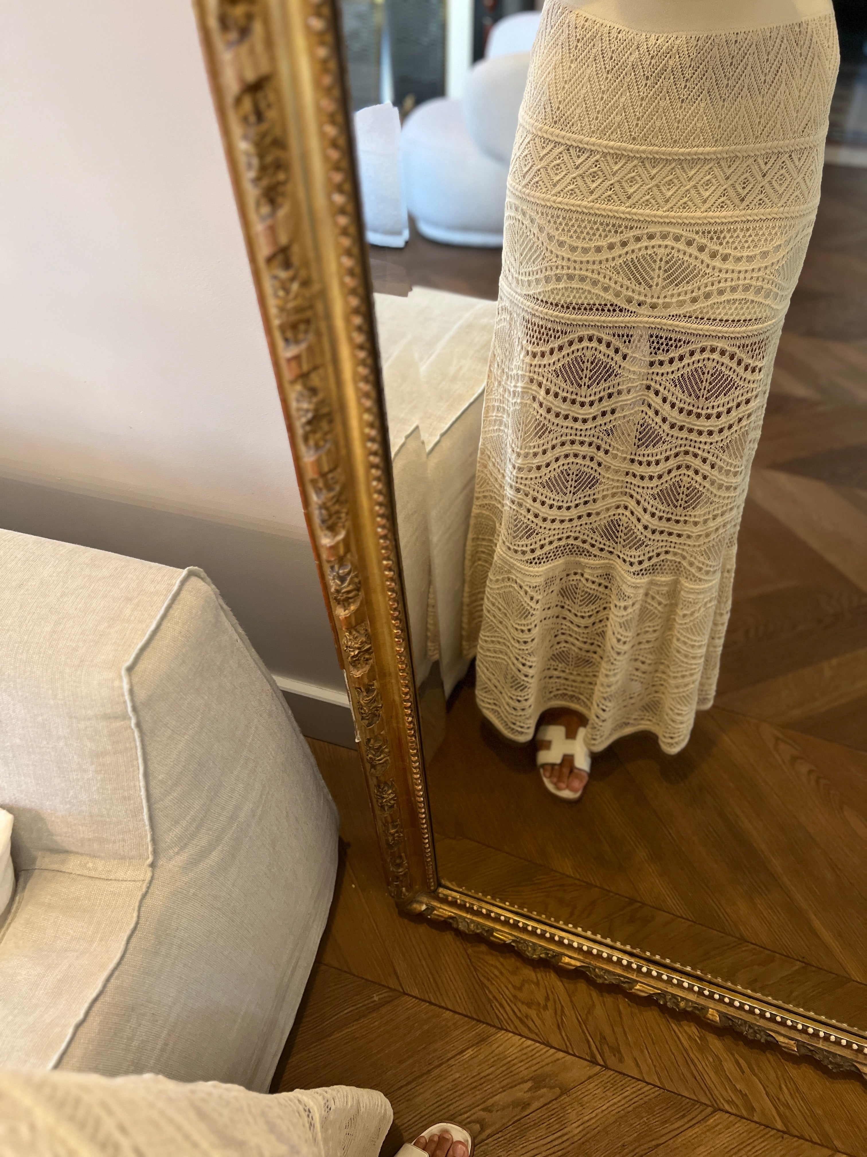 Jupe D.Exterior à crochet blanche