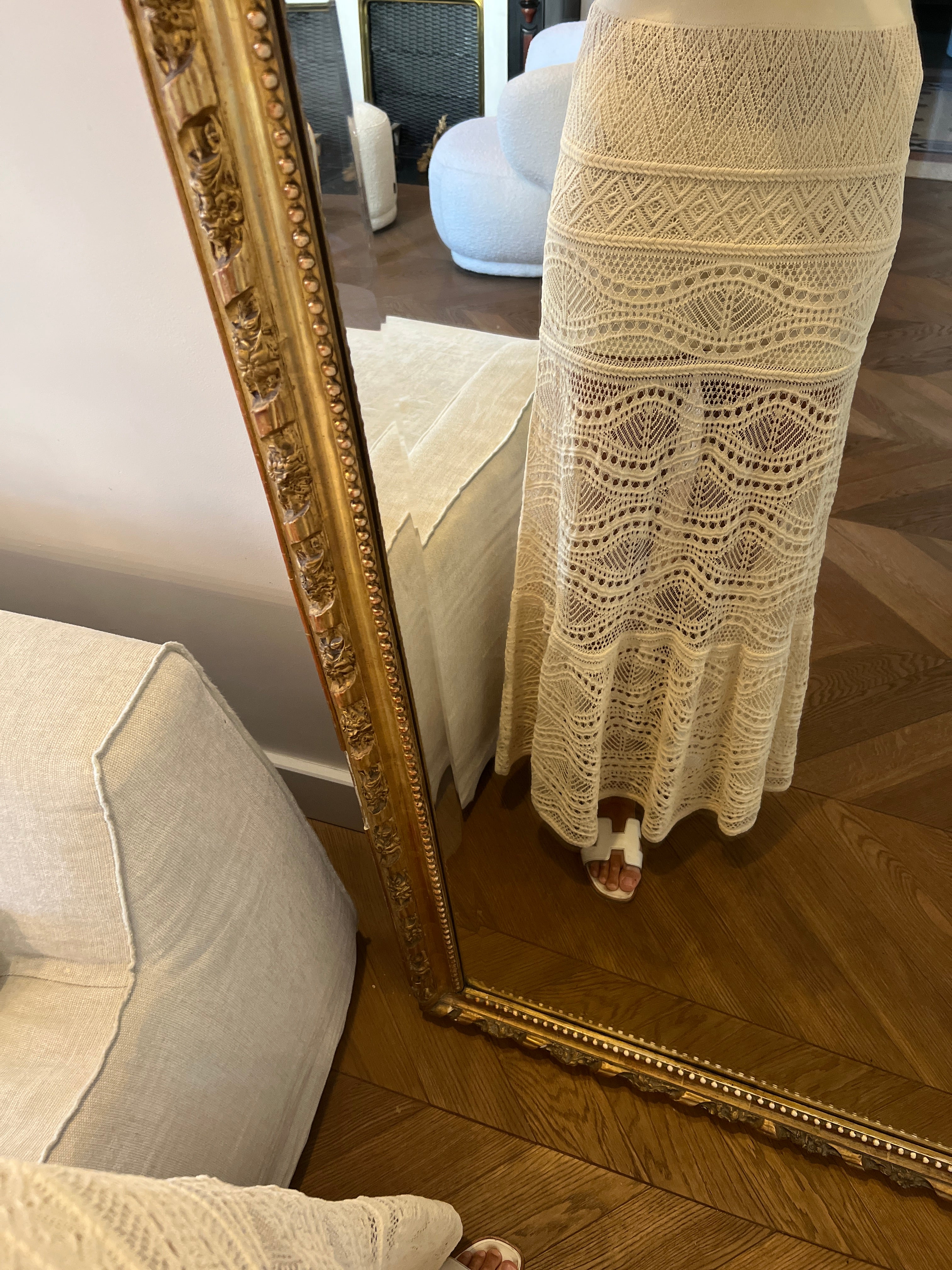 Jupe D.Exterior à crochet blanche