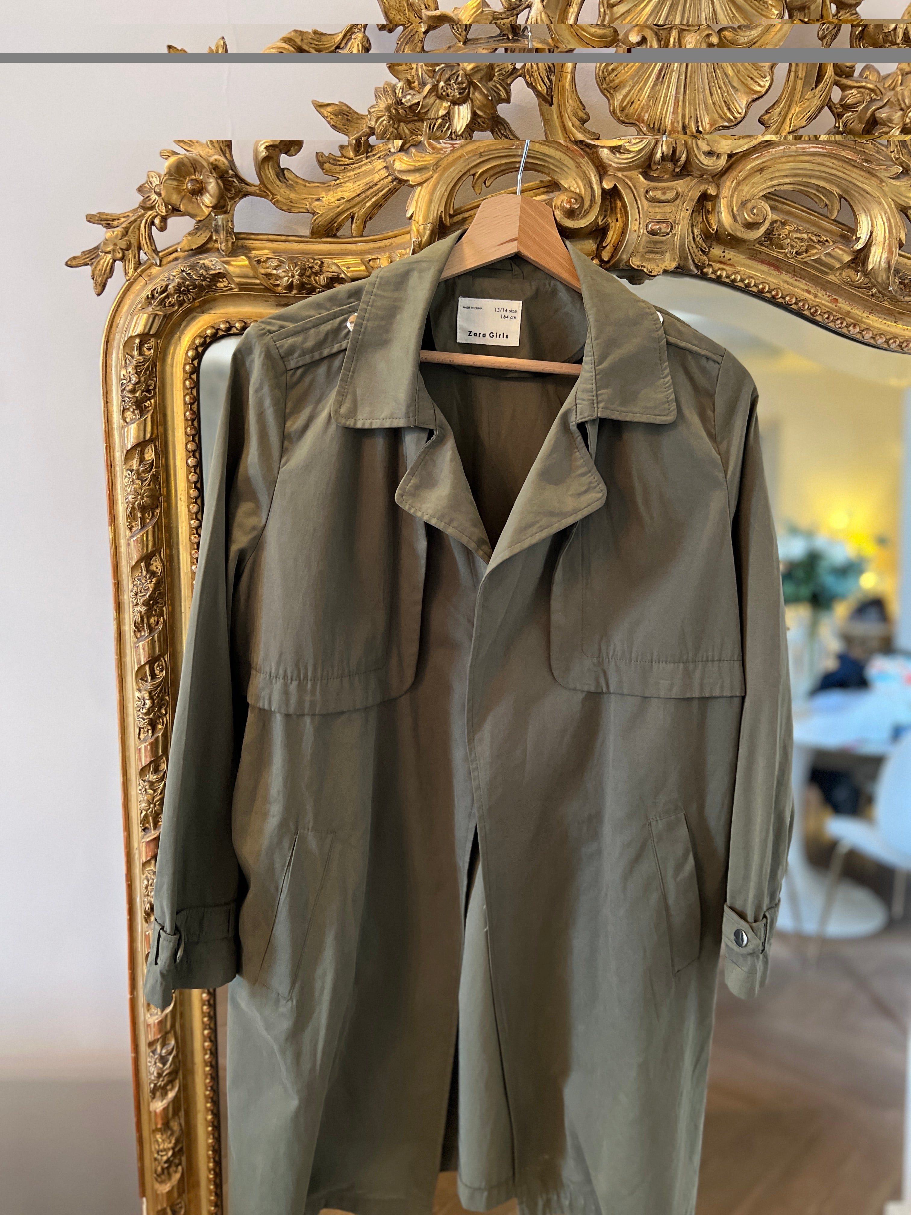 Zara - Trench Zara Girls Kaki