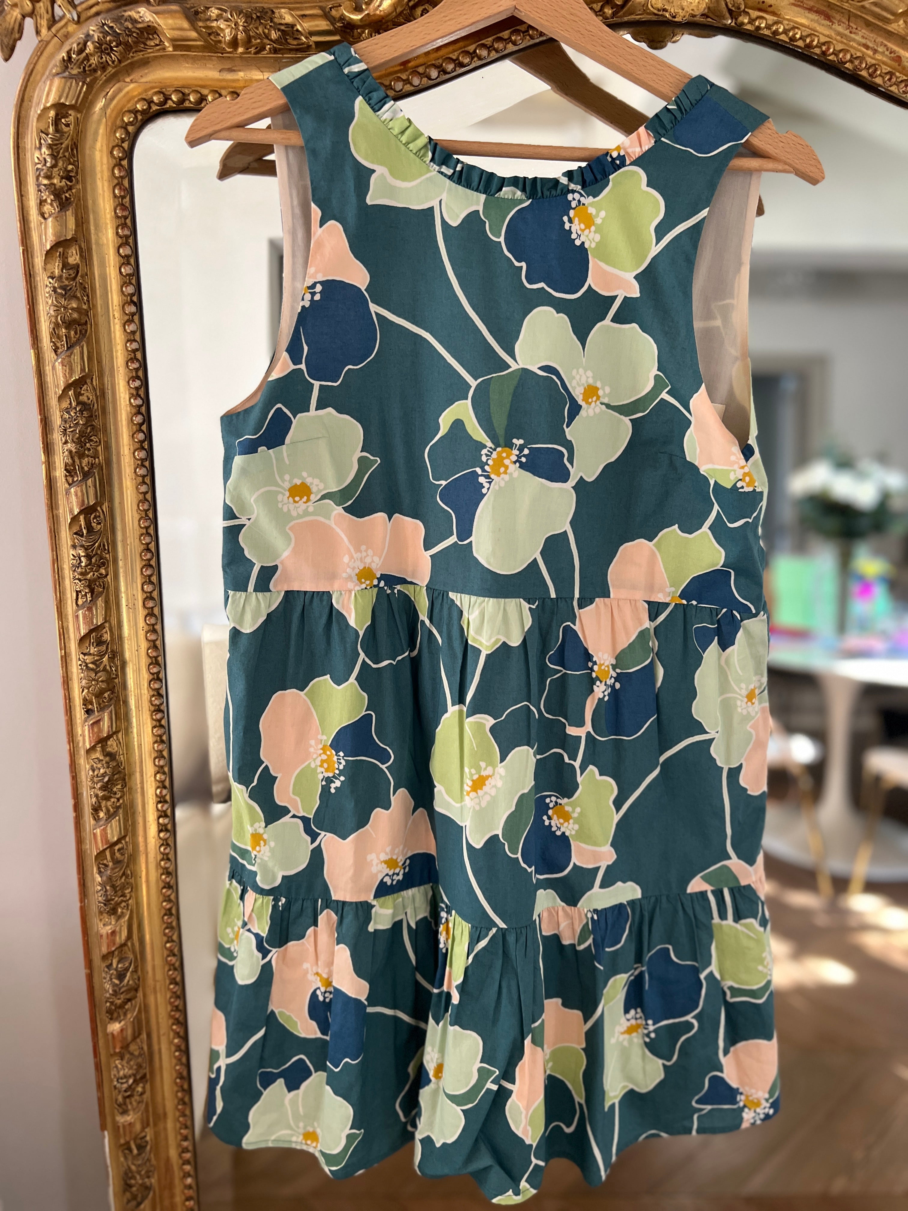 Robe Sézane floral verte et bleue