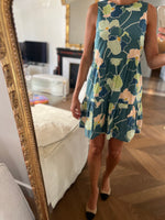 Charger l&#39;image dans la galerie, Robe Sézane floral verte et bleue
