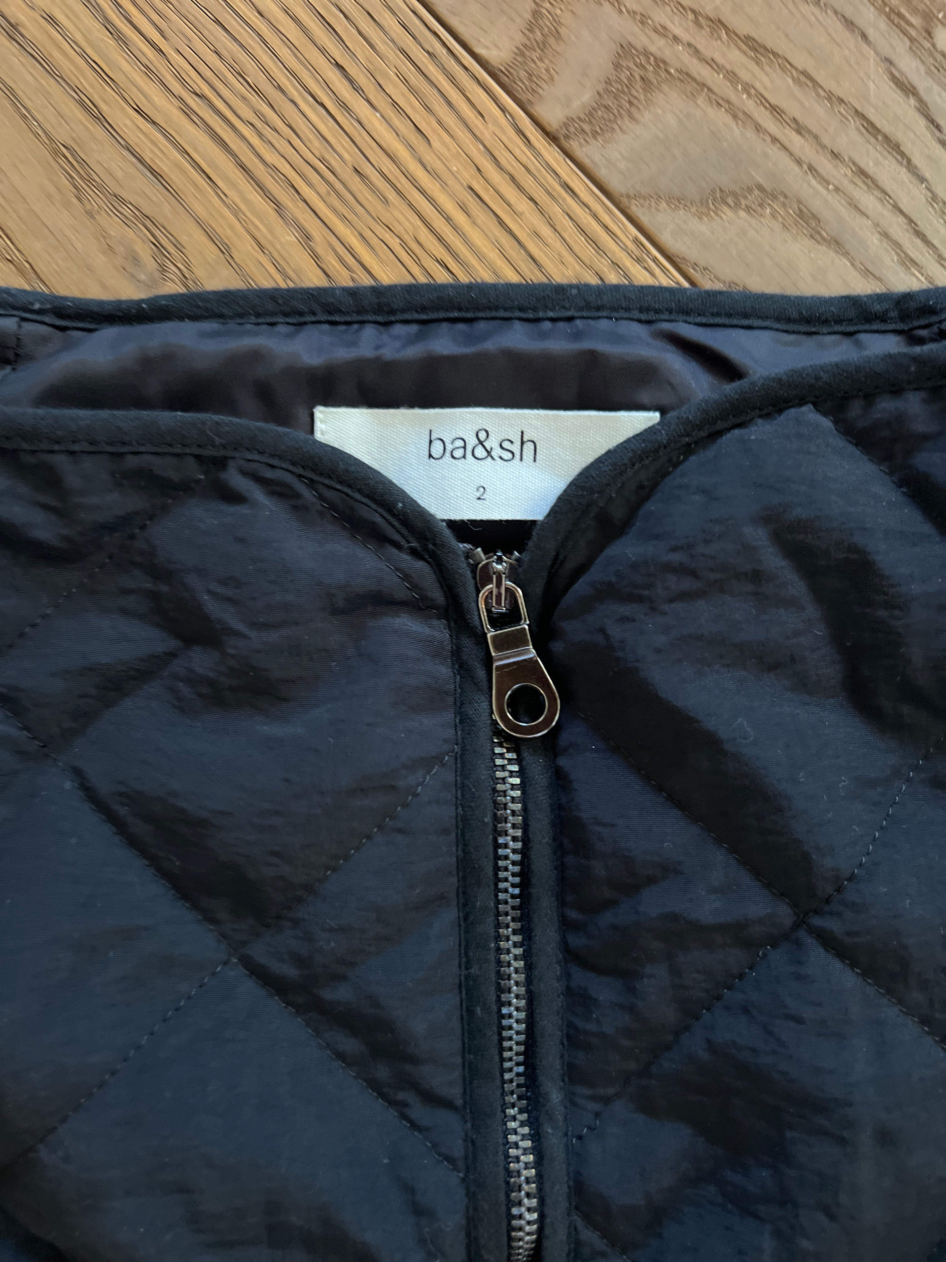 Ba&sh - Jupe noire matelassée fermeture éclair