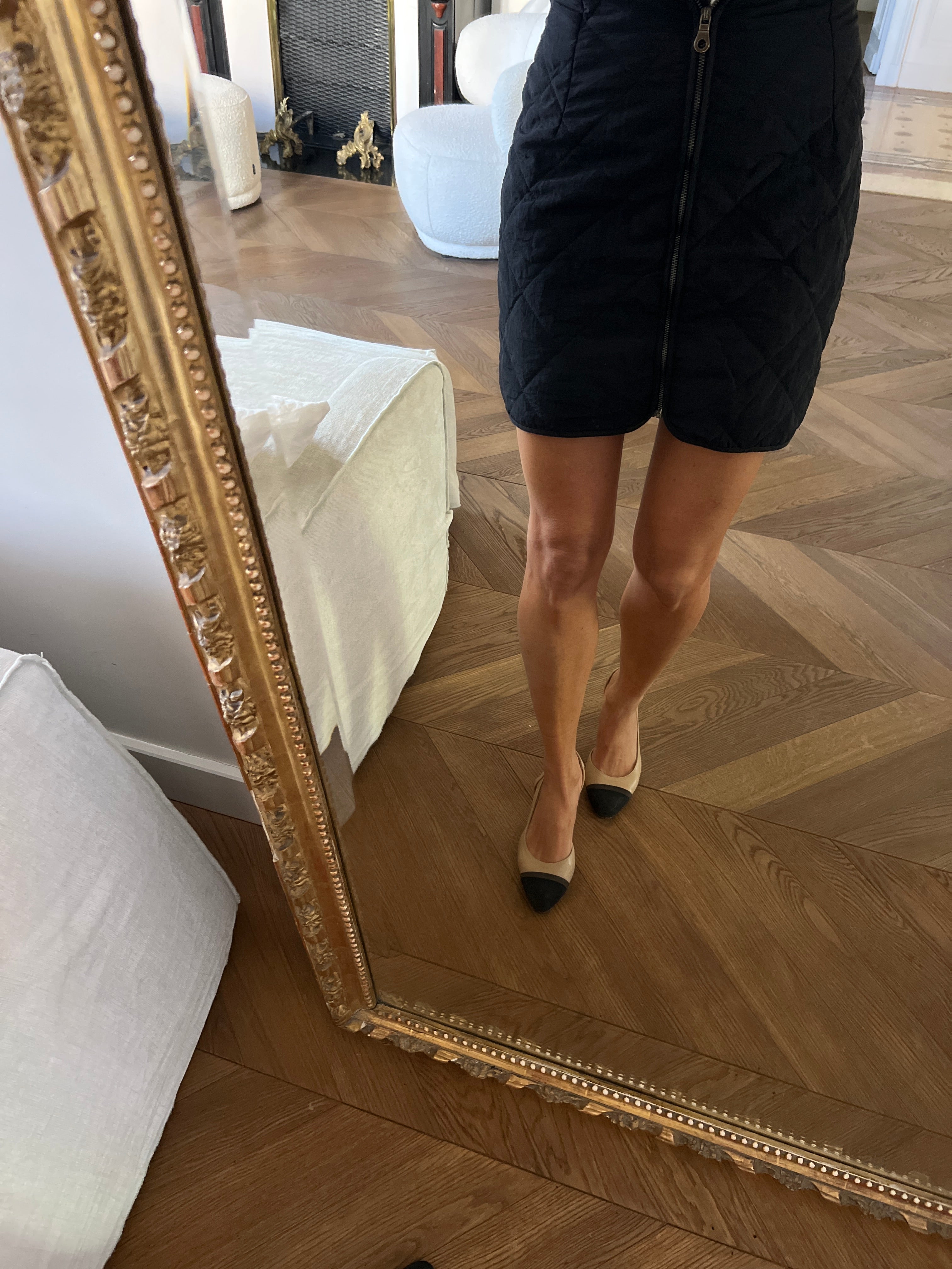 Ba&sh - Jupe noire matelassée fermeture éclair