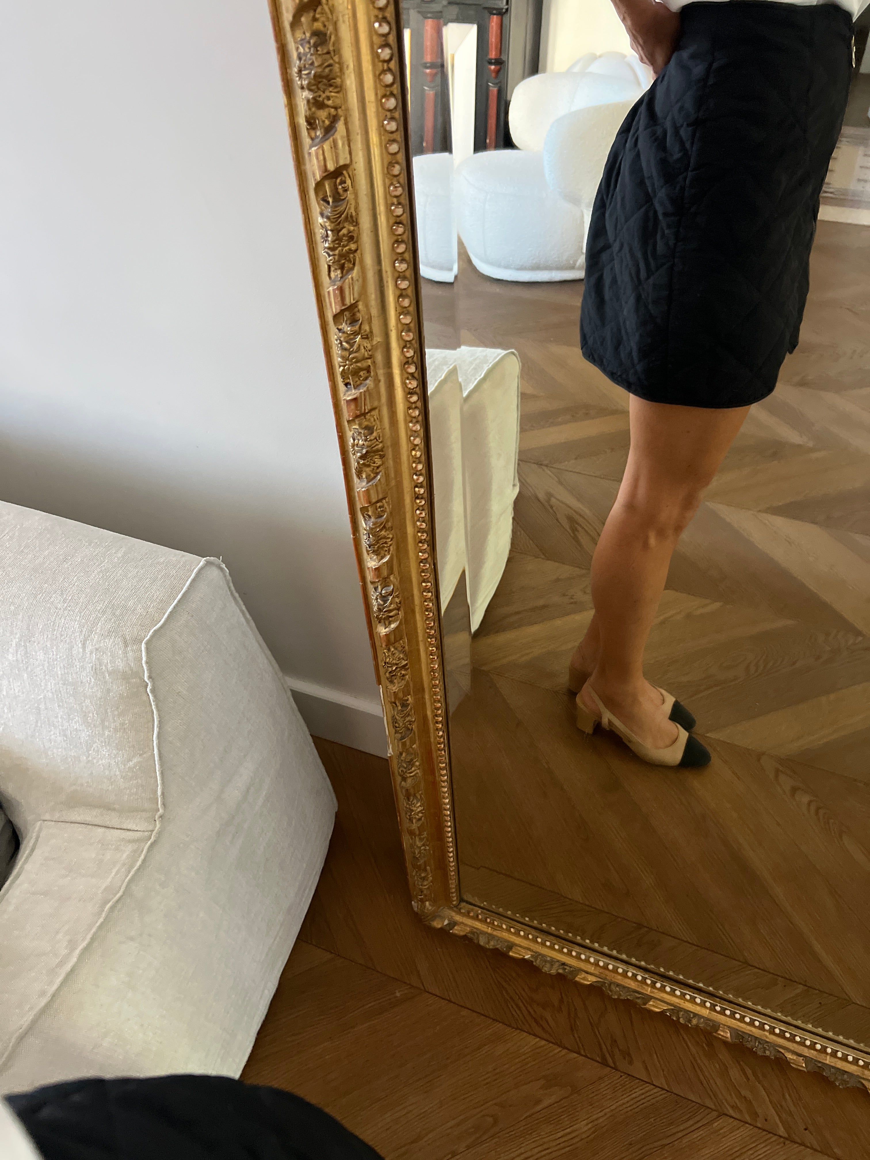 Ba&sh - Jupe noire matelassée fermeture éclair