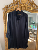 Charger l&#39;image dans la galerie, Robe Hartford en soie noire
