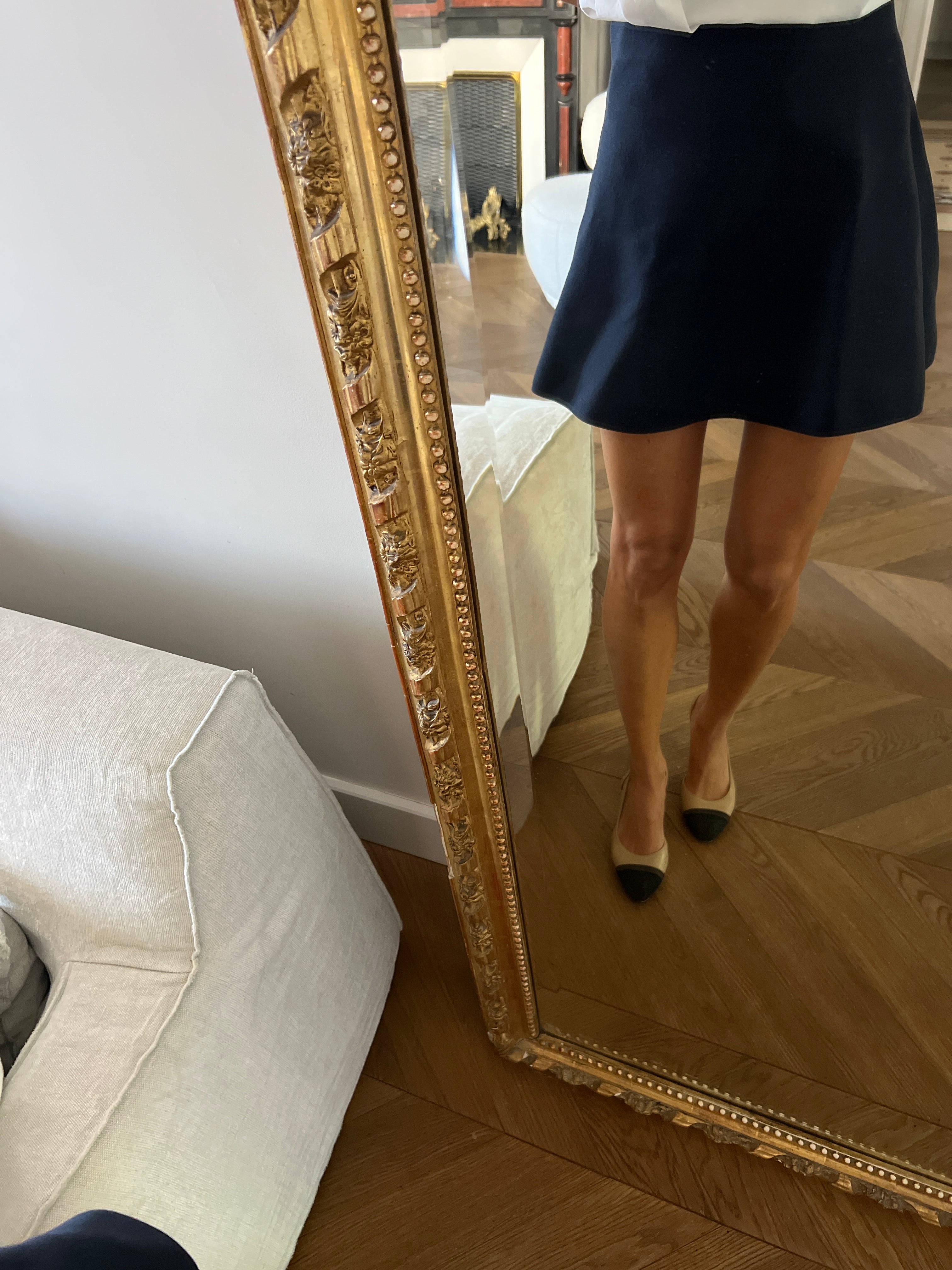 Zara - Jupe patineuse bleu marine