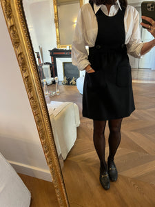 Noémie Lenoir Robe Jills Stuart en laine noire