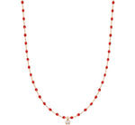 Charger l'image dans la galerie, GigiClozeau - Collier rouge corail Gigi Suprême, or rose, 1 diamant, 42 cm
