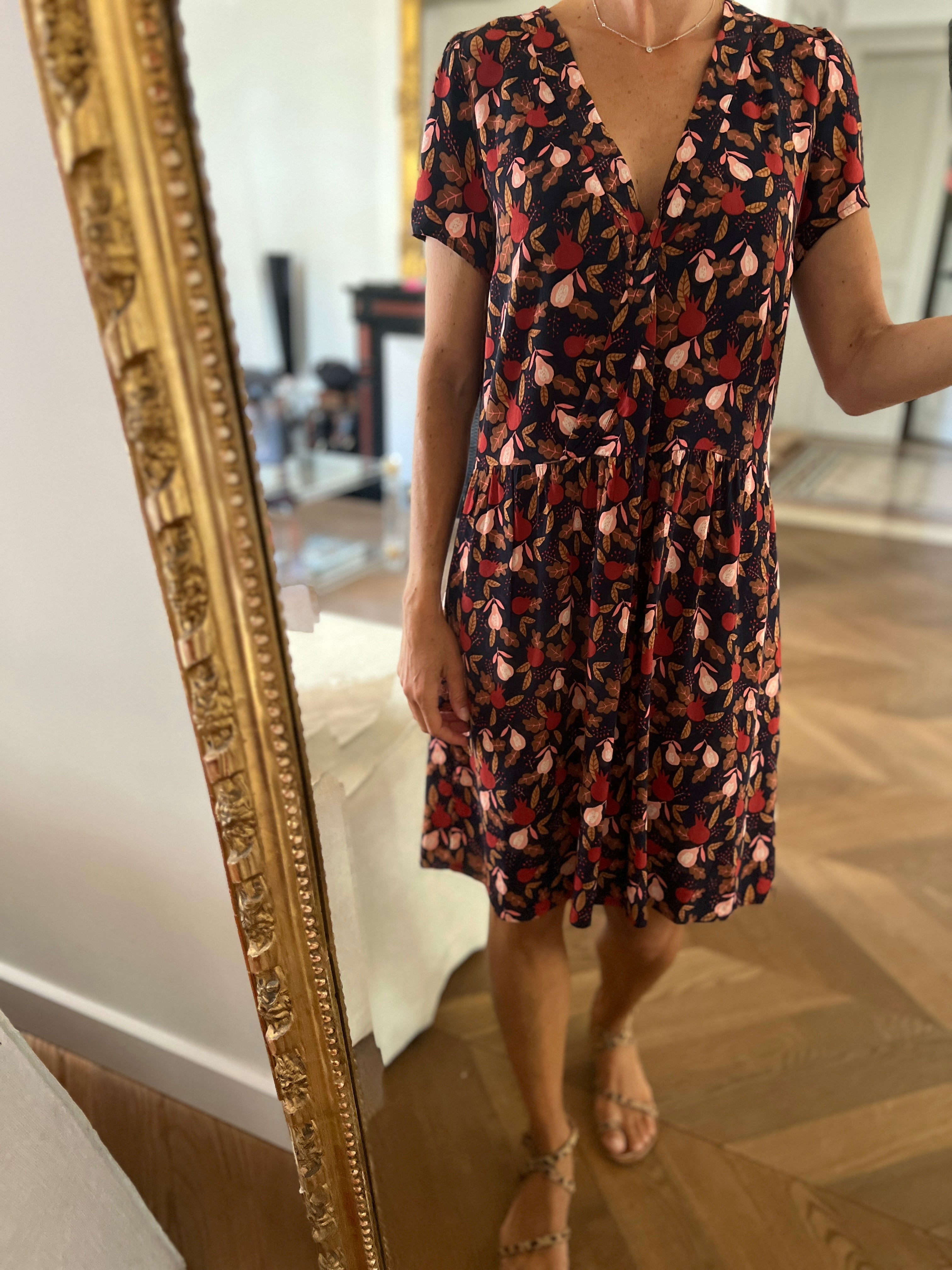 Robe des Petits Hauts Elietta imprimee feuilles La Penderie de Jenna