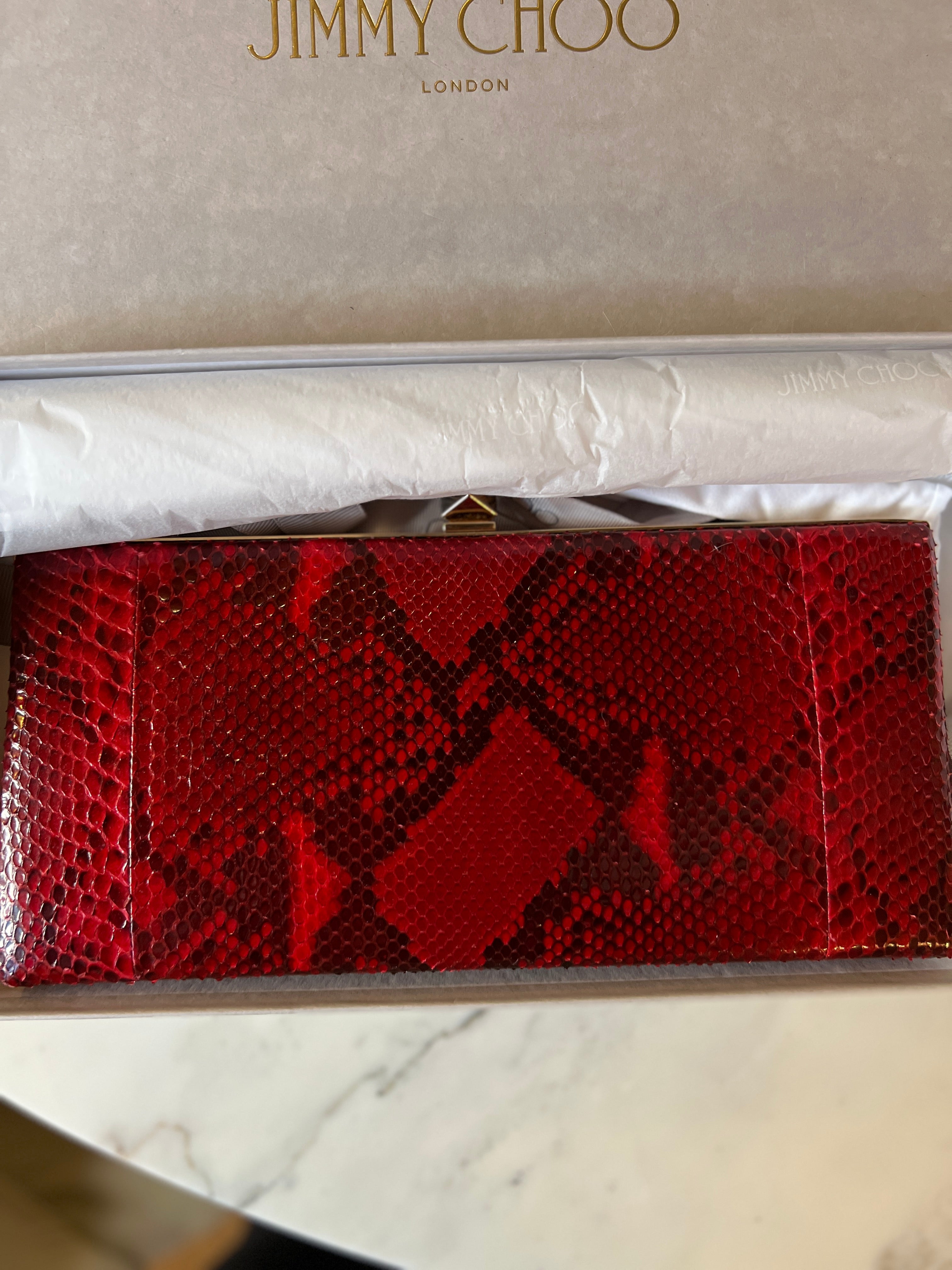 Noémie Lenoir Pochette Jimmy Choo Neuve python